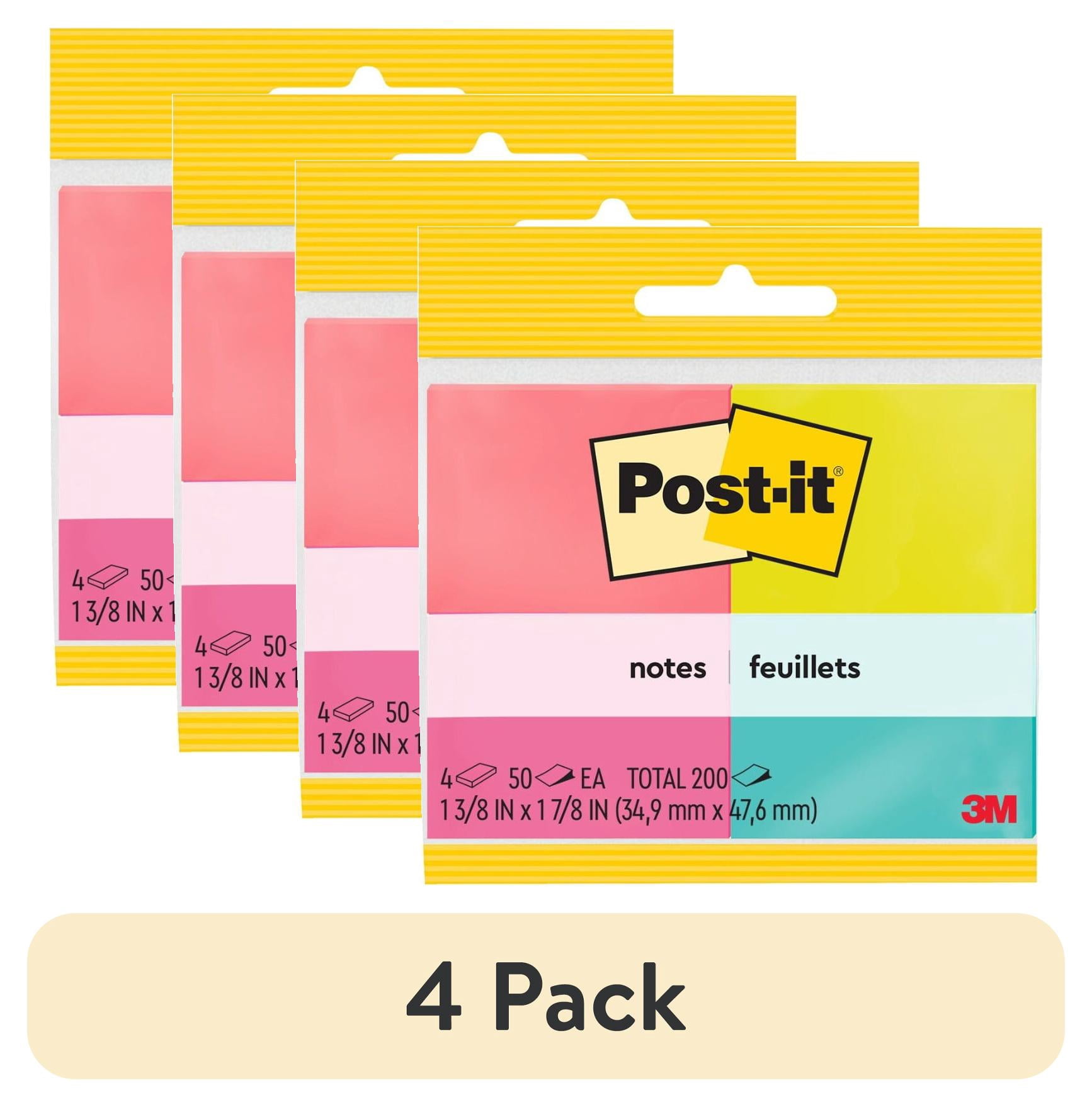 (4 pack) Post-it Notes, 1 3/8 in x 1 7/8 in, Poptimistic, 4 Pads ...