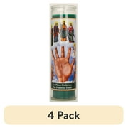 (4 pack) Prayer Candle Helping Hand Green Wax, 8 Inch