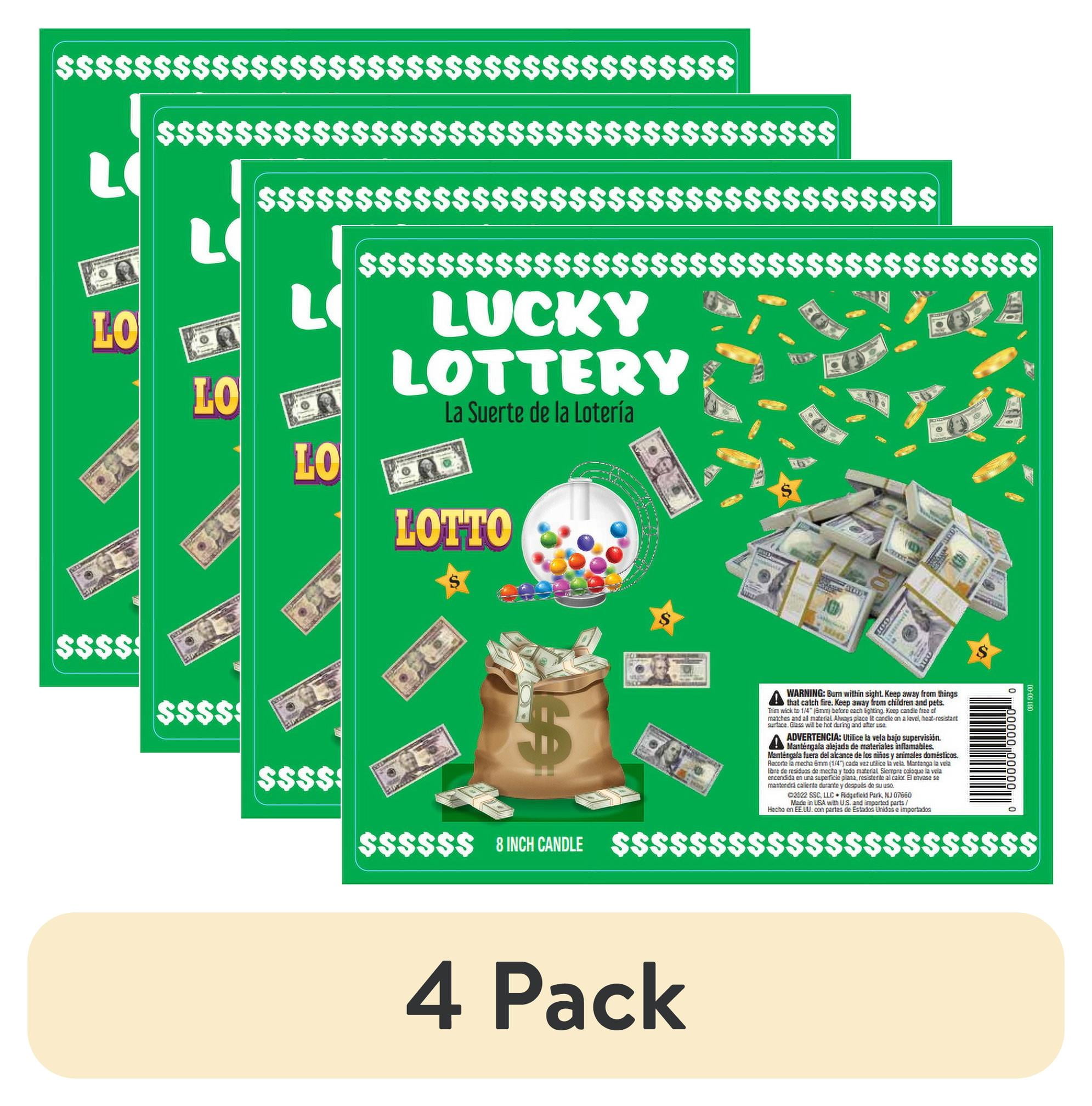 (4 pack) Prayer Candle Sacred Lucky Lotto, 8 inch