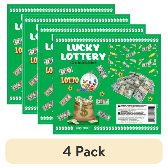 (4 pack) Prayer Candle Sacred Lucky Lotto, 8 inch