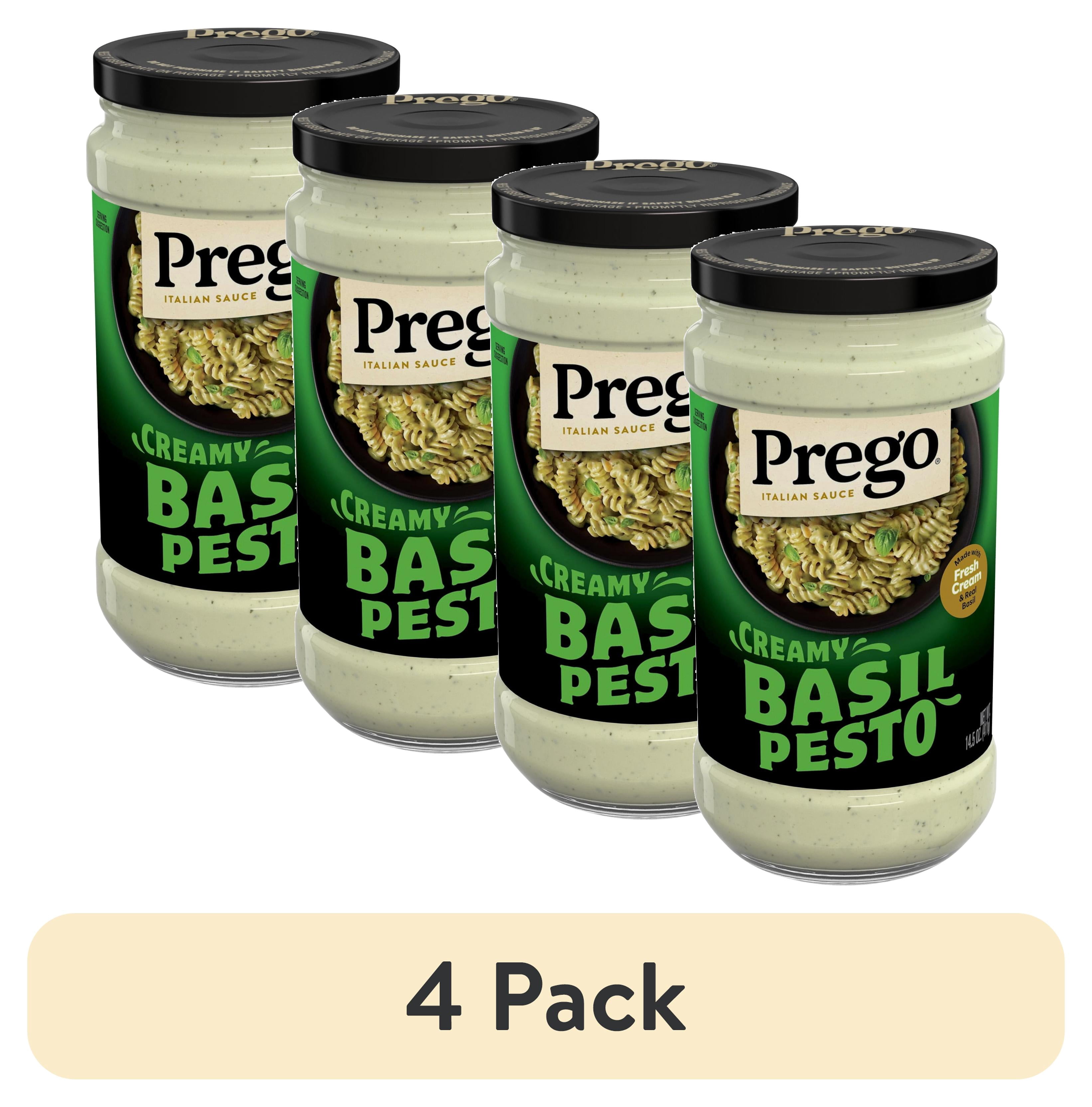 (4 pack) Prego Creamy Basil Pesto Pasta Sauce, 14.5 oz Jar
