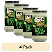 (4 pack) Prego Creamy Basil Pesto Pasta Sauce, 14.5 oz Jar