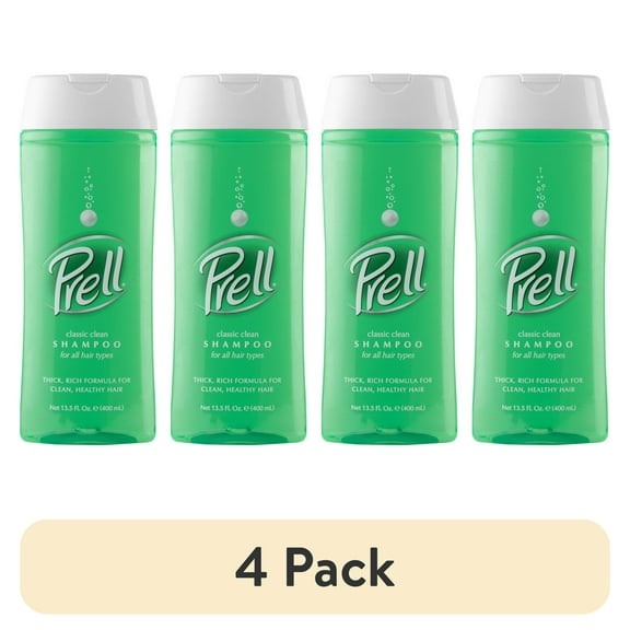 (4 pack) Prell Classic Clean Shampoo for All Hair Types, 13.5 fl oz