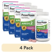 4 pack PreserVision AREDS 2 Eye Vitamins & Mineral with Lutein & Zeaxanthin, Chewables, 70Count