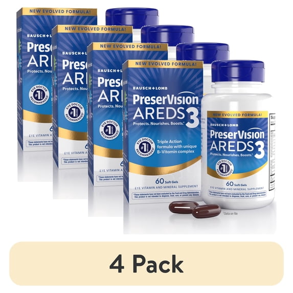 (4 pack) PreserVision AREDS 3 Softgels 60ct