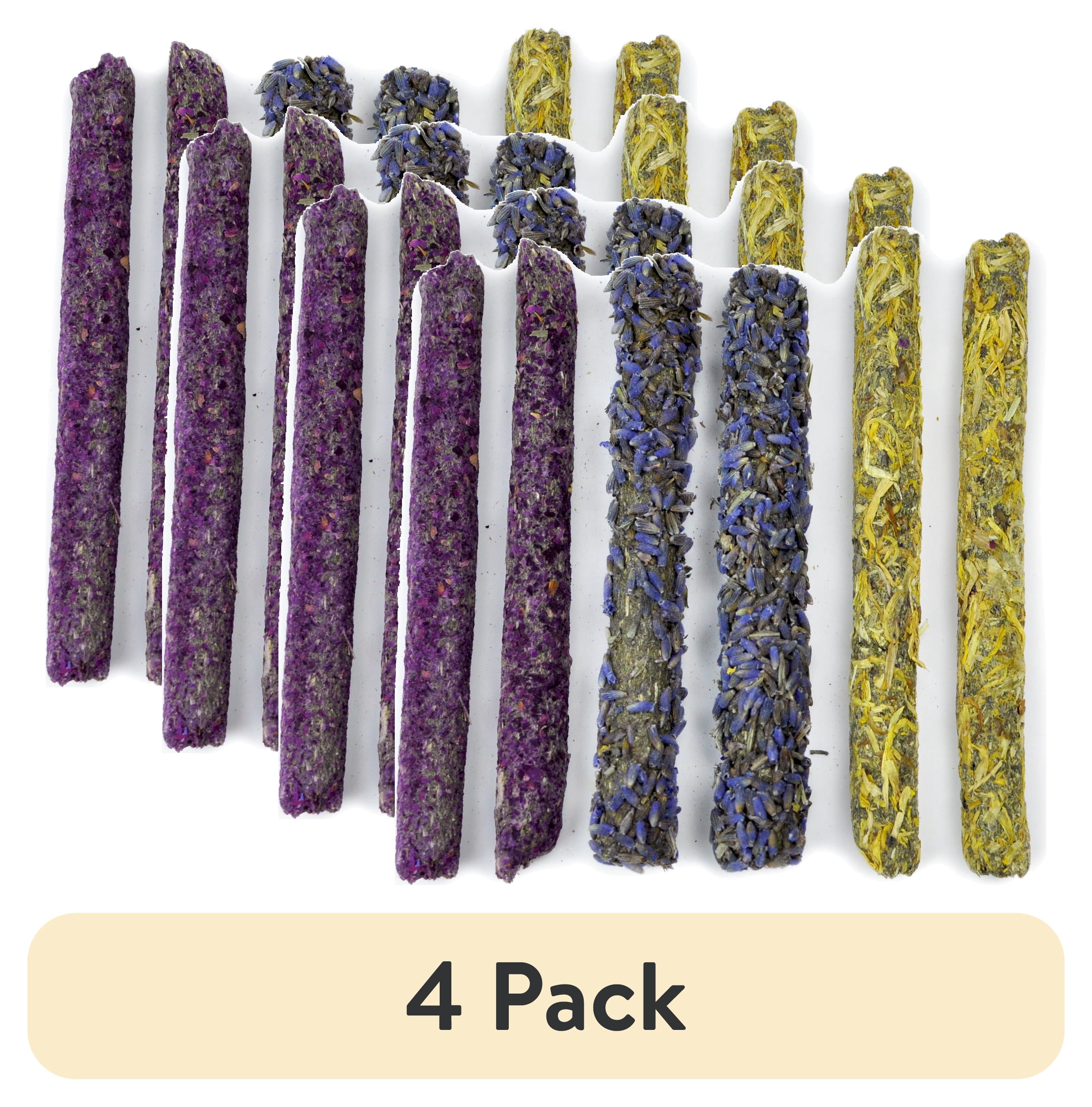 (4 pack) Prevue Pet Products Playfuls Natural Flower Chew Sticks for Small Animals