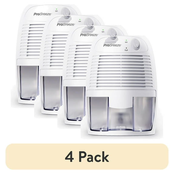 (4 pack) Pro Breeze Mini Portable Dehumidifier, 17oz Ultra Quiet Compact Peltier Dehumidifier, 215 Sqft 1pack