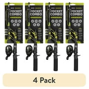 4 pack ProFISHiency Fiberglass Micro Telescopic Spincast Pocket Fishing Combo Rod