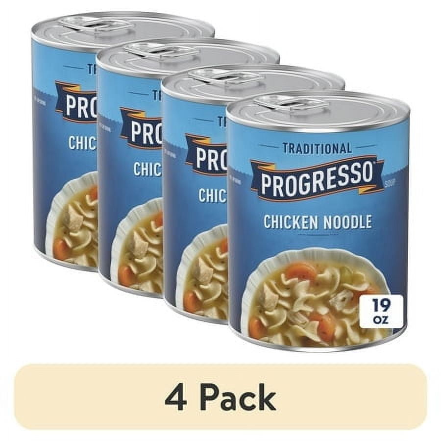 4 pack) Progresso Traditional Chicken Noodle Canned Soup, 19 oz