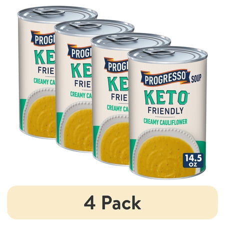 (4 pack) Progresso Keto*-Friendly Creamy Cauliflower Canned Soup, 14.5 oz.