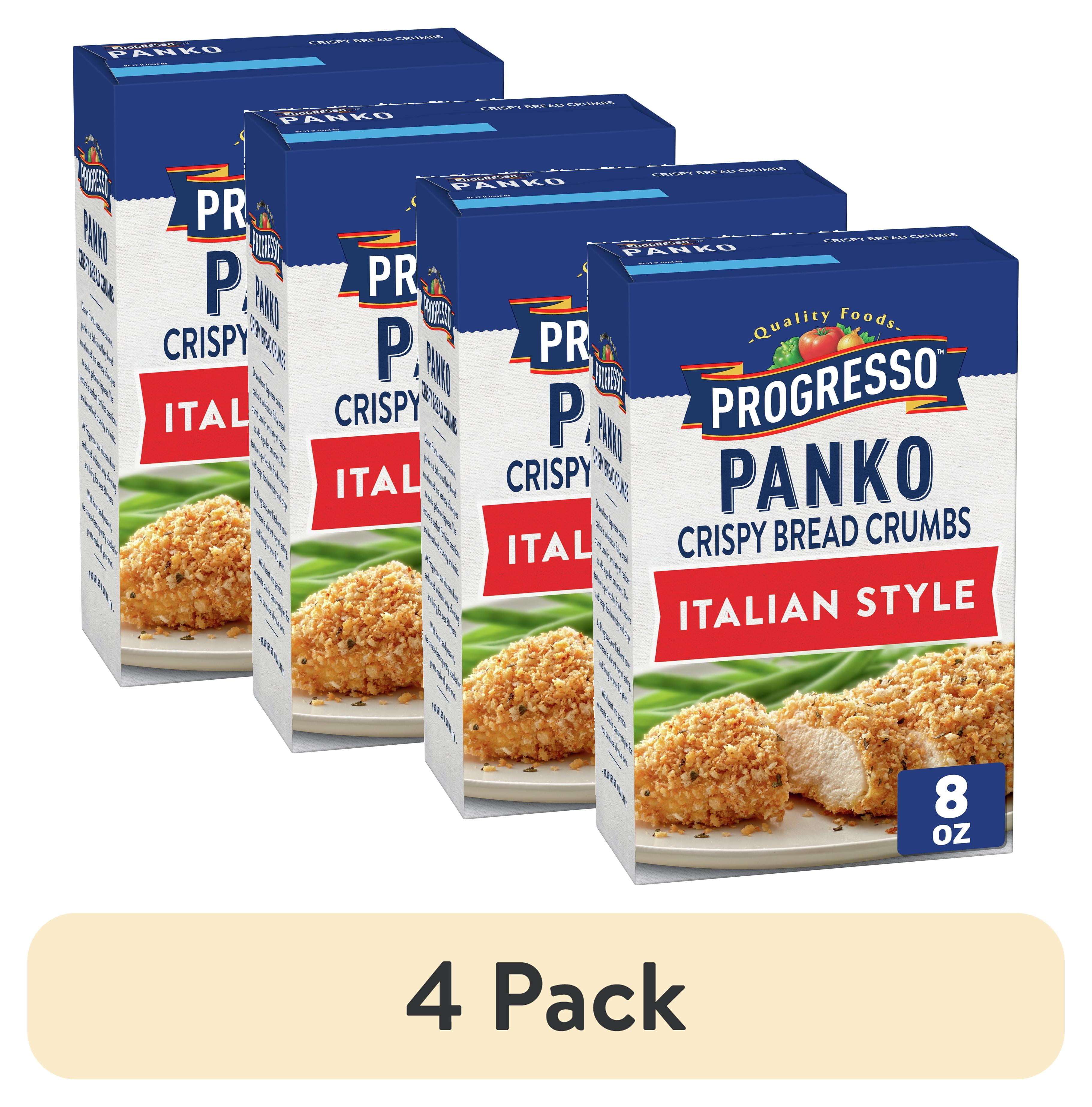 (4 pack) Progresso Panko Crispy Bread Crumbs, Italian Style, Cooking Ingredient, 8 oz