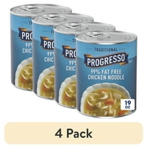 (4 pack) Progresso Traditional, 99% Fat Free Chicken Noodle Canned Soup, 19 oz