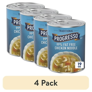 (4 pack) Progresso Traditional, 99% Fat Free Chicken Noodle Canned Soup, 19 oz