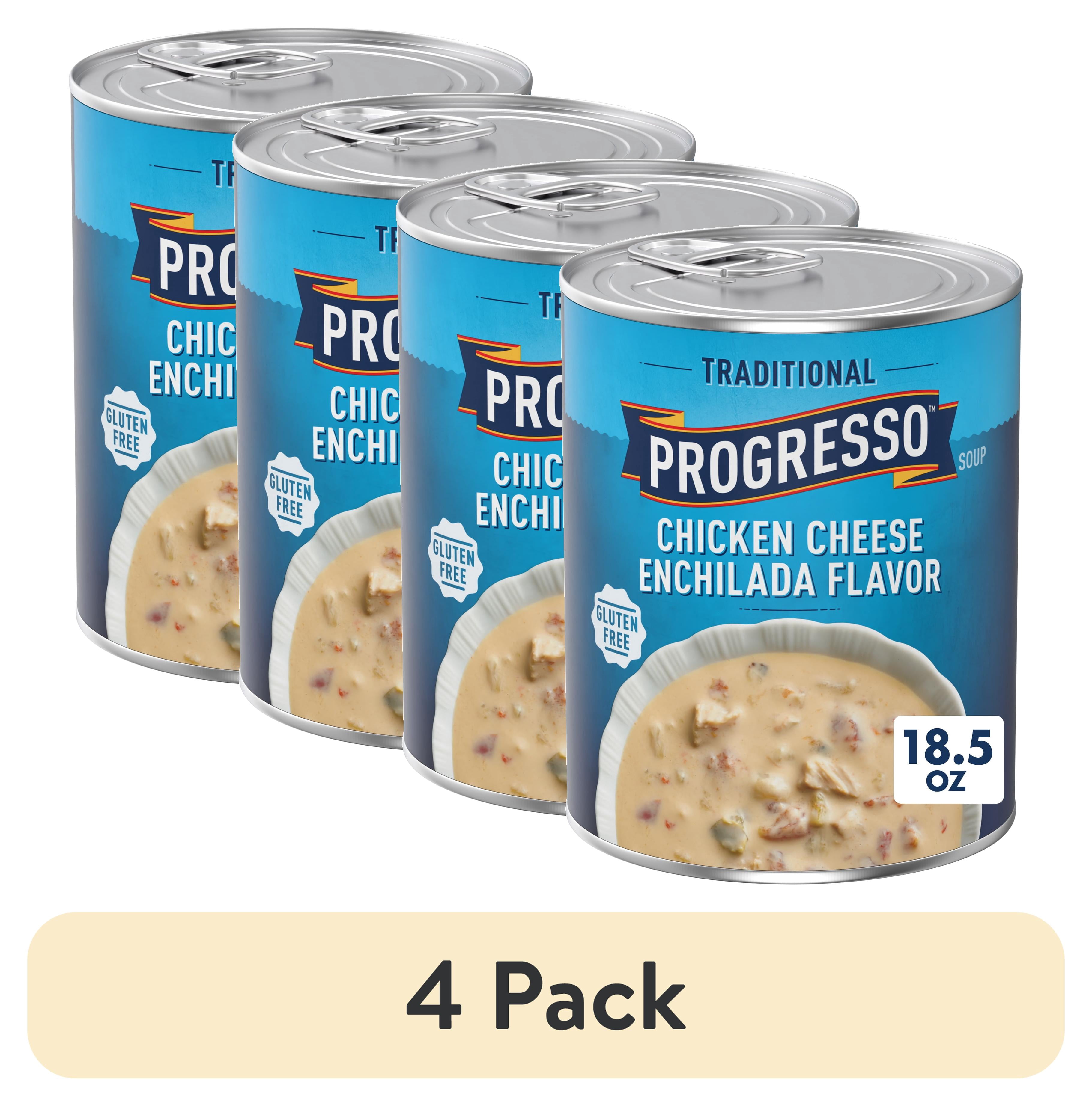 (4 pack) Progresso Traditional, Chicken Cheese Enchilada Flavor Canned Soup, Gluten Free, 18.5 oz.
