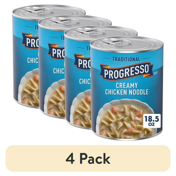 (4 pack) Progresso Traditional, Creamy Chicken Noodle Canned Soup, 18.5 oz.