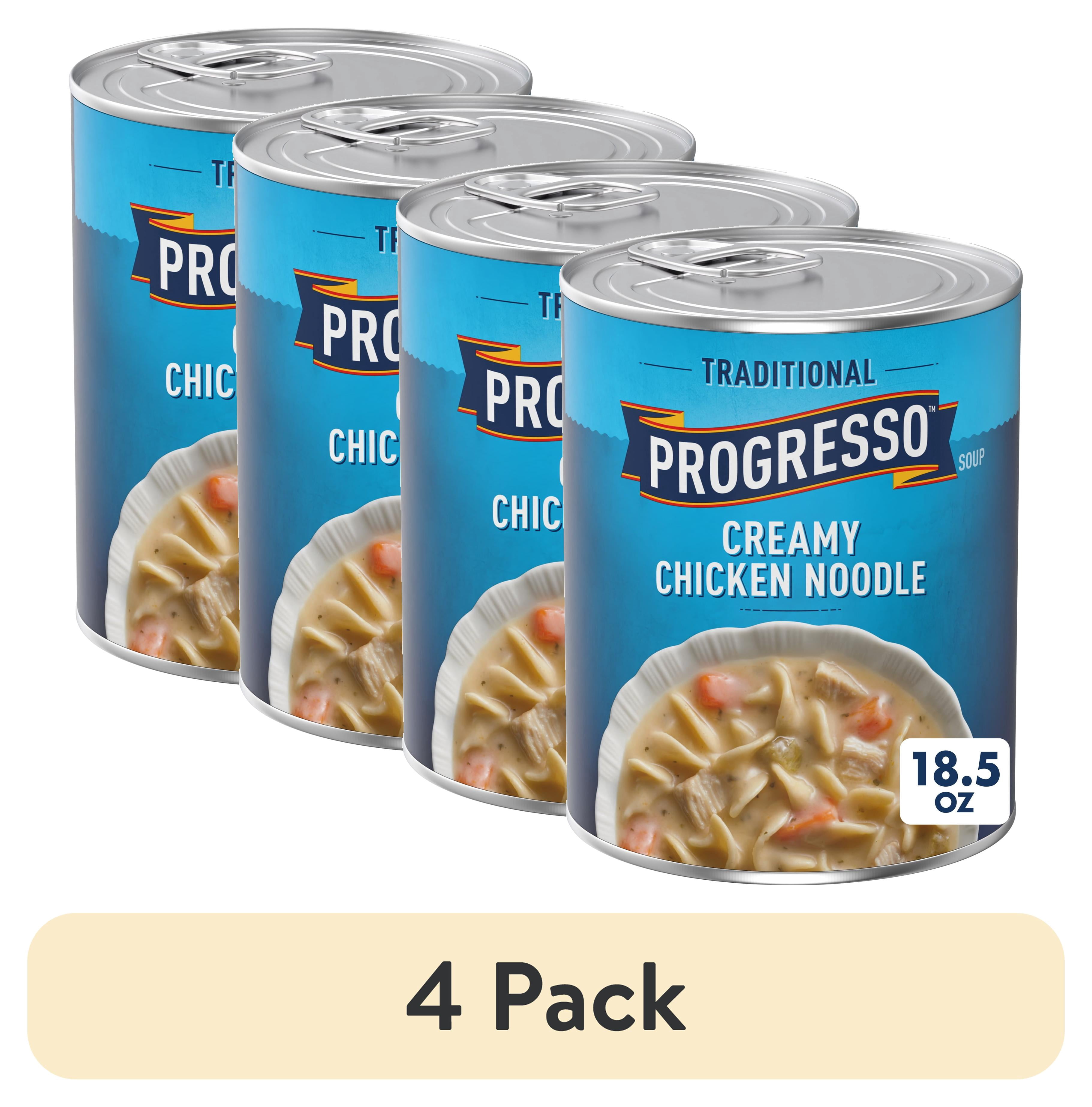 (4 pack) Progresso Traditional, Creamy Chicken Noodle Canned Soup, 18.5 oz.