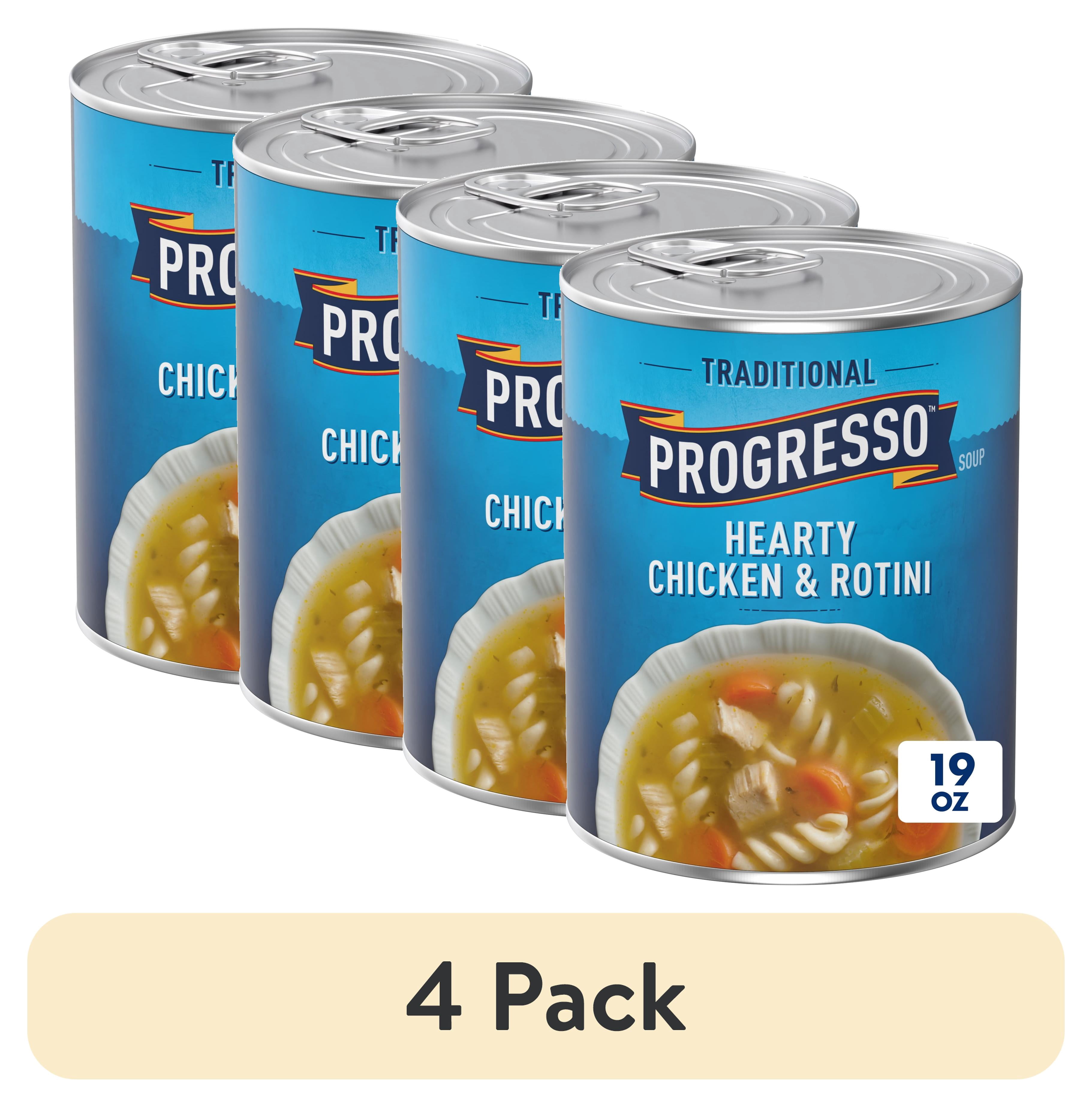 (4 pack) Progresso Traditional, Hearty Chicken & Rotini Canned Soup, 19 oz.