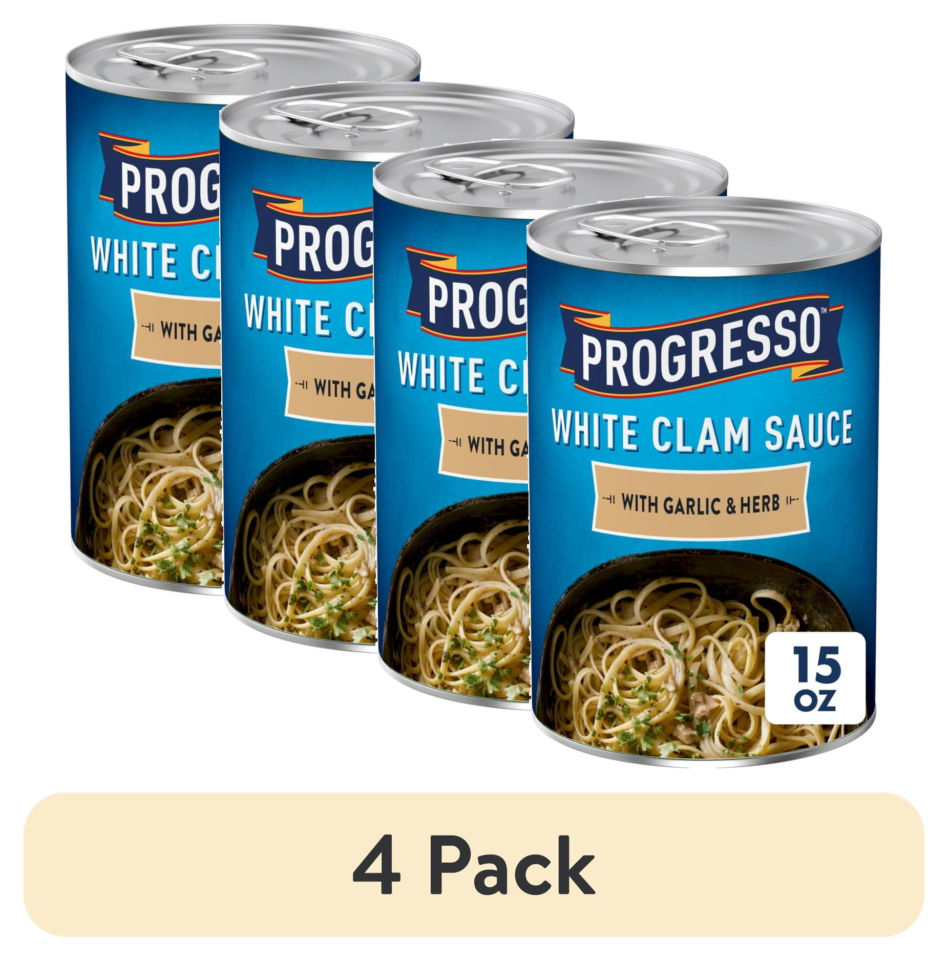(4 pack) Progresso White Clam Sauce With Garlic & Herb, 15 oz ...