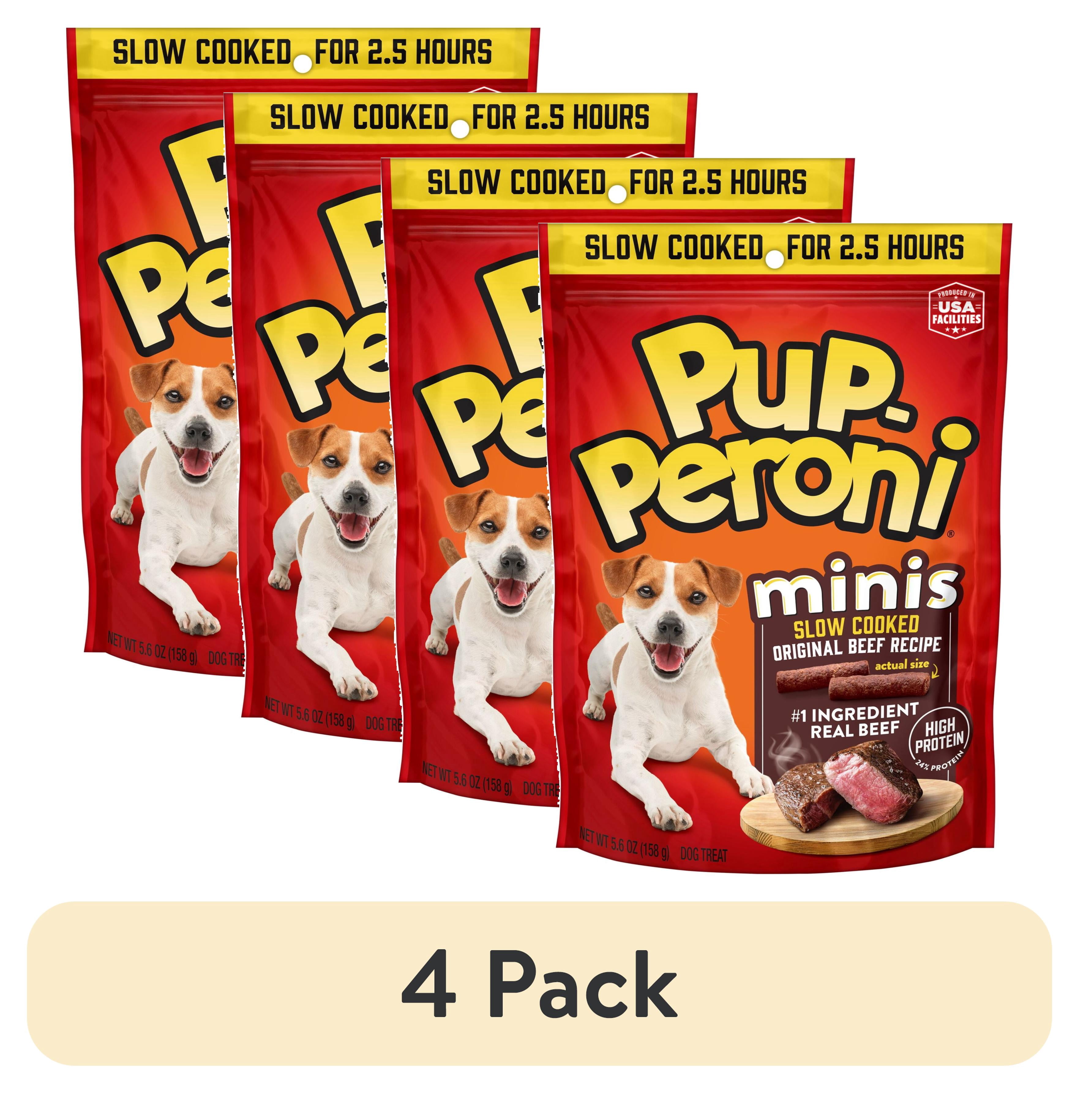 (4 pack) Pup Peroni Minis Original Beef Recipe Dog Treats, 5.6 oz Bag