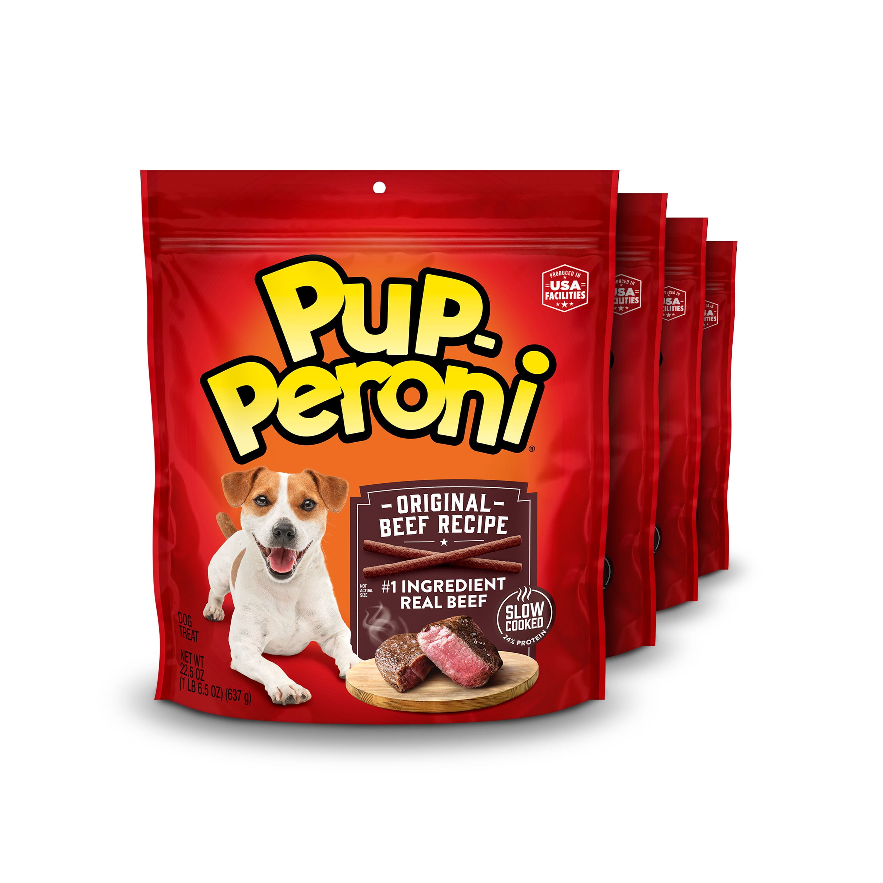 (4 pack) Pup Peroni Original Beef Recipe Dog Treats, 22.5 oz Bag