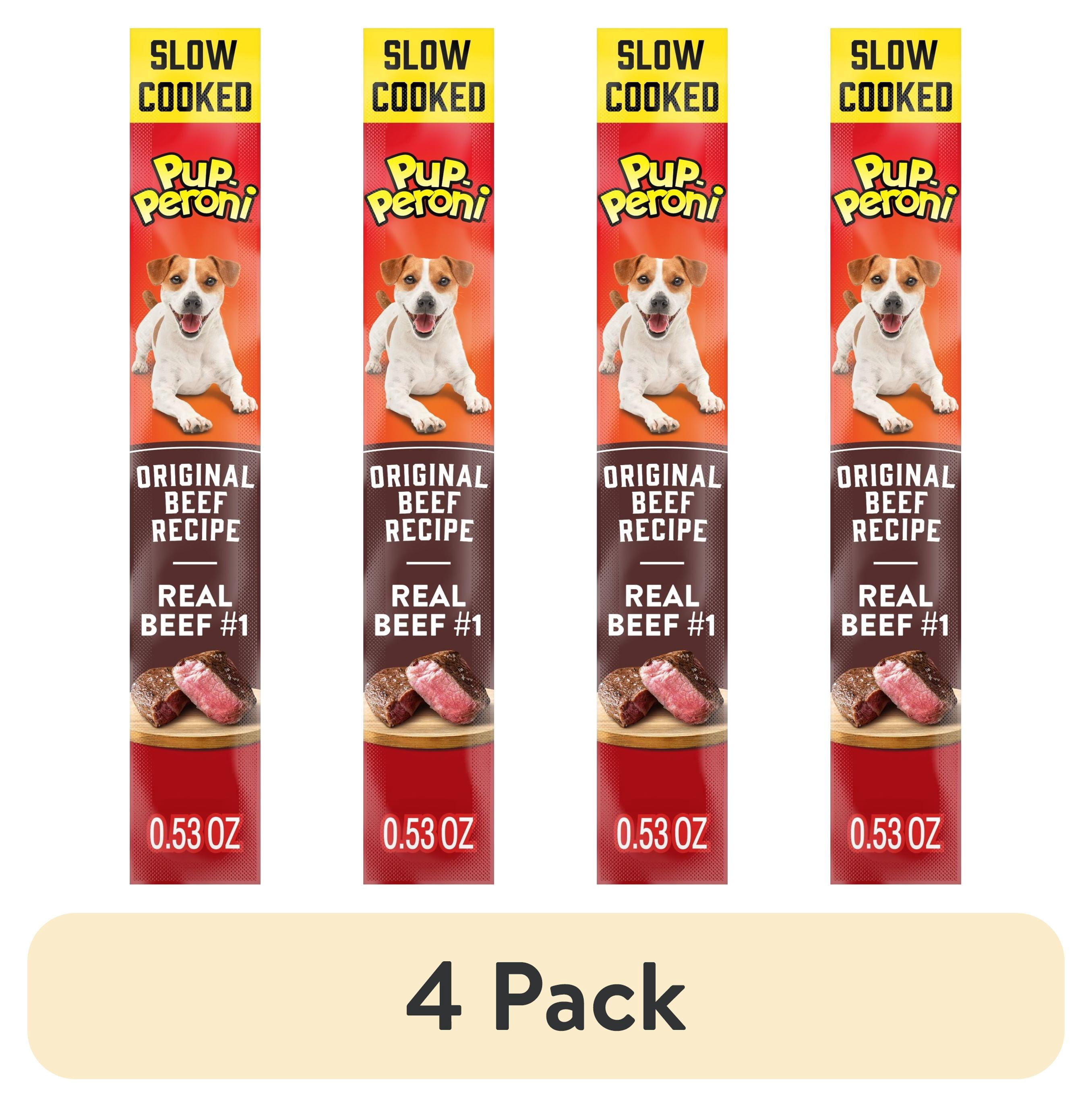 (4 pack) Pup Peroni Original Beef Recipe, Single Dog Treat, .5 oz Stick