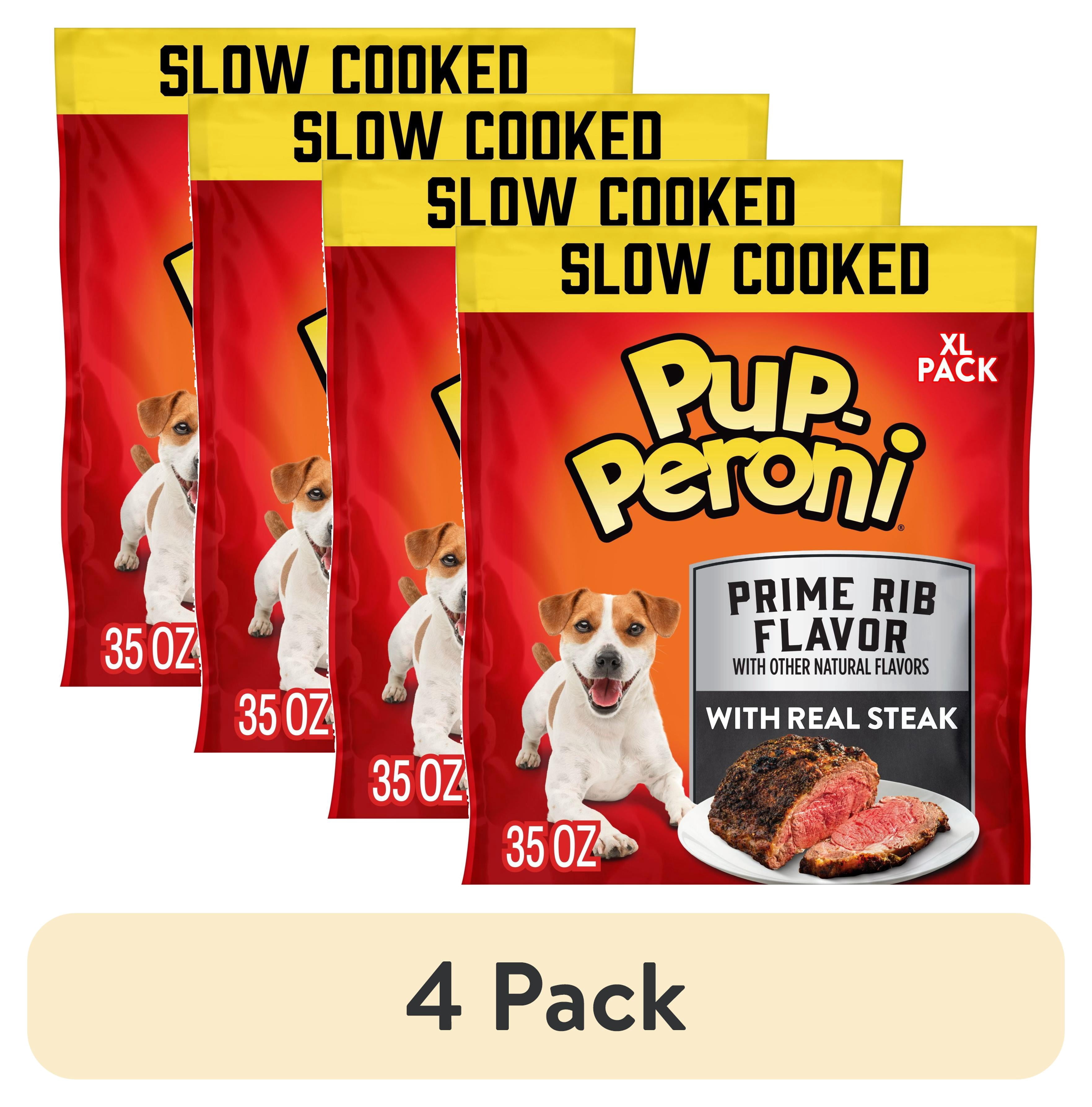 (4 pack) Pup Peroni Prime Rib Flavor Dog Treats, 35 oz Bag