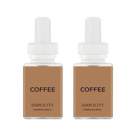 ( 4 pack ) Pura and Simplicity - Smart Home Air Diffuser Fragrance - Home Scent Refill - up to 120-Hours of Premium Fragrance per Vial - Clean & Safe Diffuser Fragrance - 2 Pack - Coffee