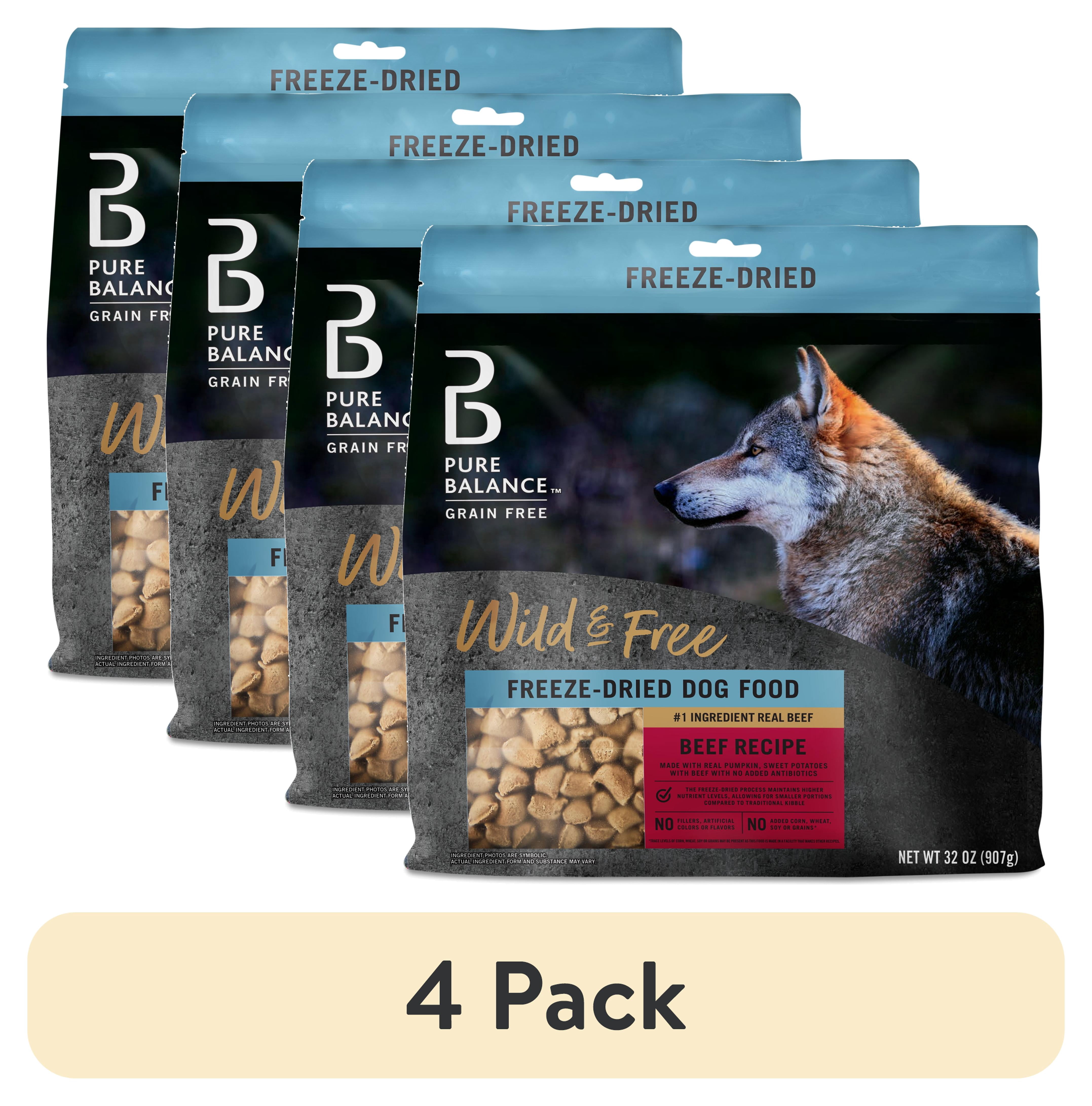 (4 pack) Pure Balance Freeze-Dried Beef Dog Food, 2 lb