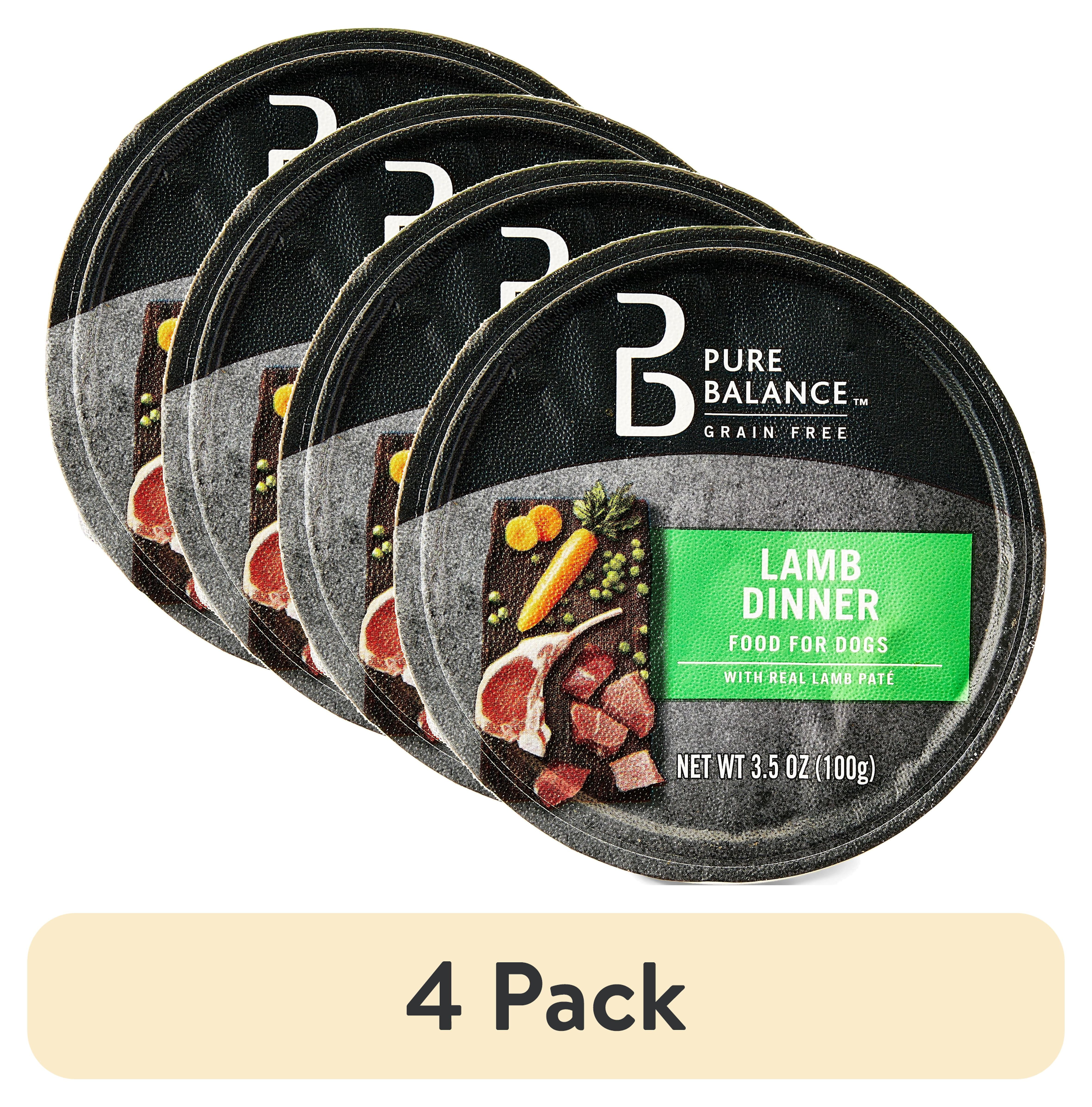 (4 pack) Pure Balance Lamb Flavor Pate Wet Dog Food Grain-Free, 3.5 oz Cup