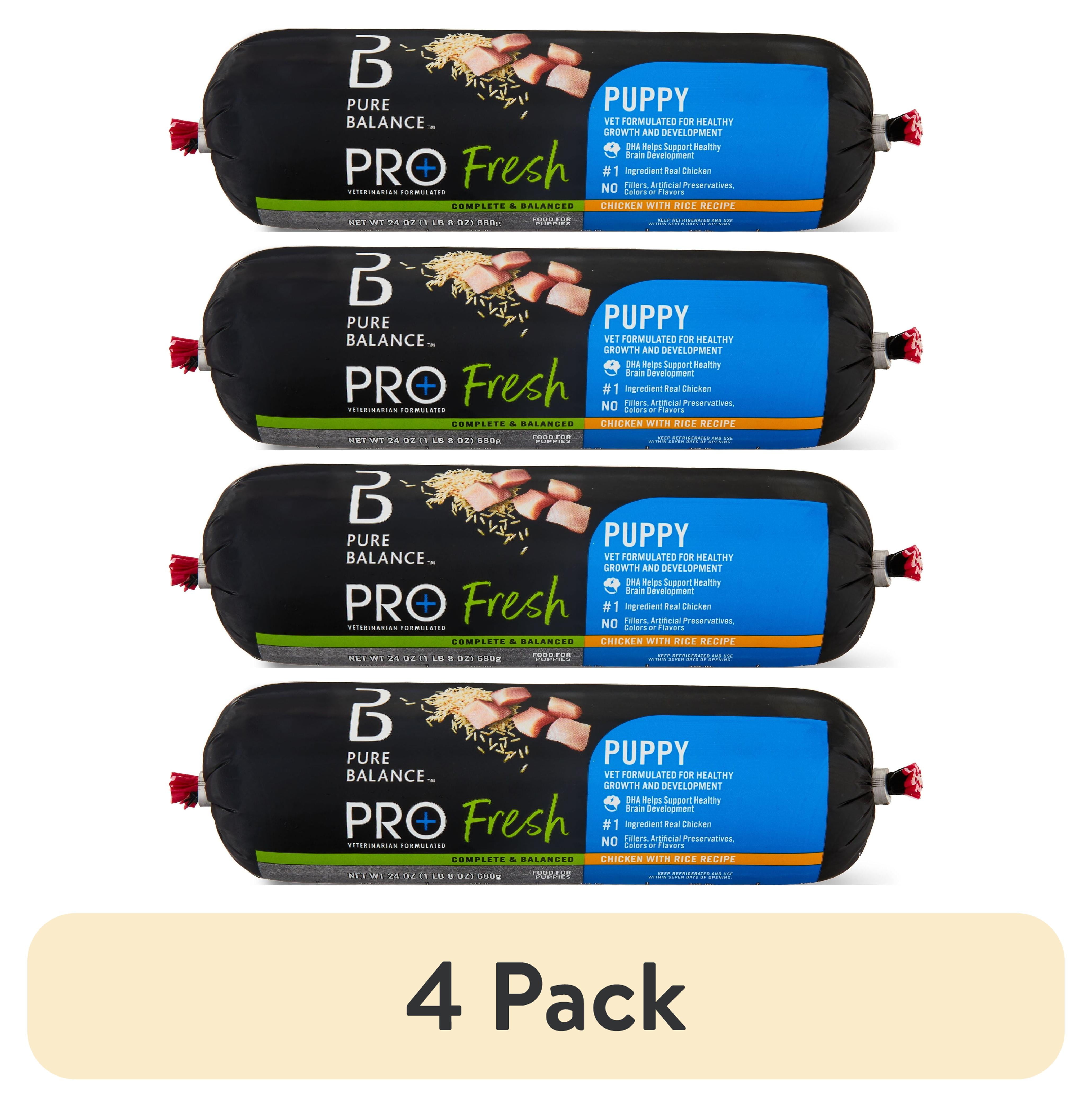 (4 pack) Pure Balance Pro+ Fresh Puppy Food, Chicken with Rice Recipe, 24 oz