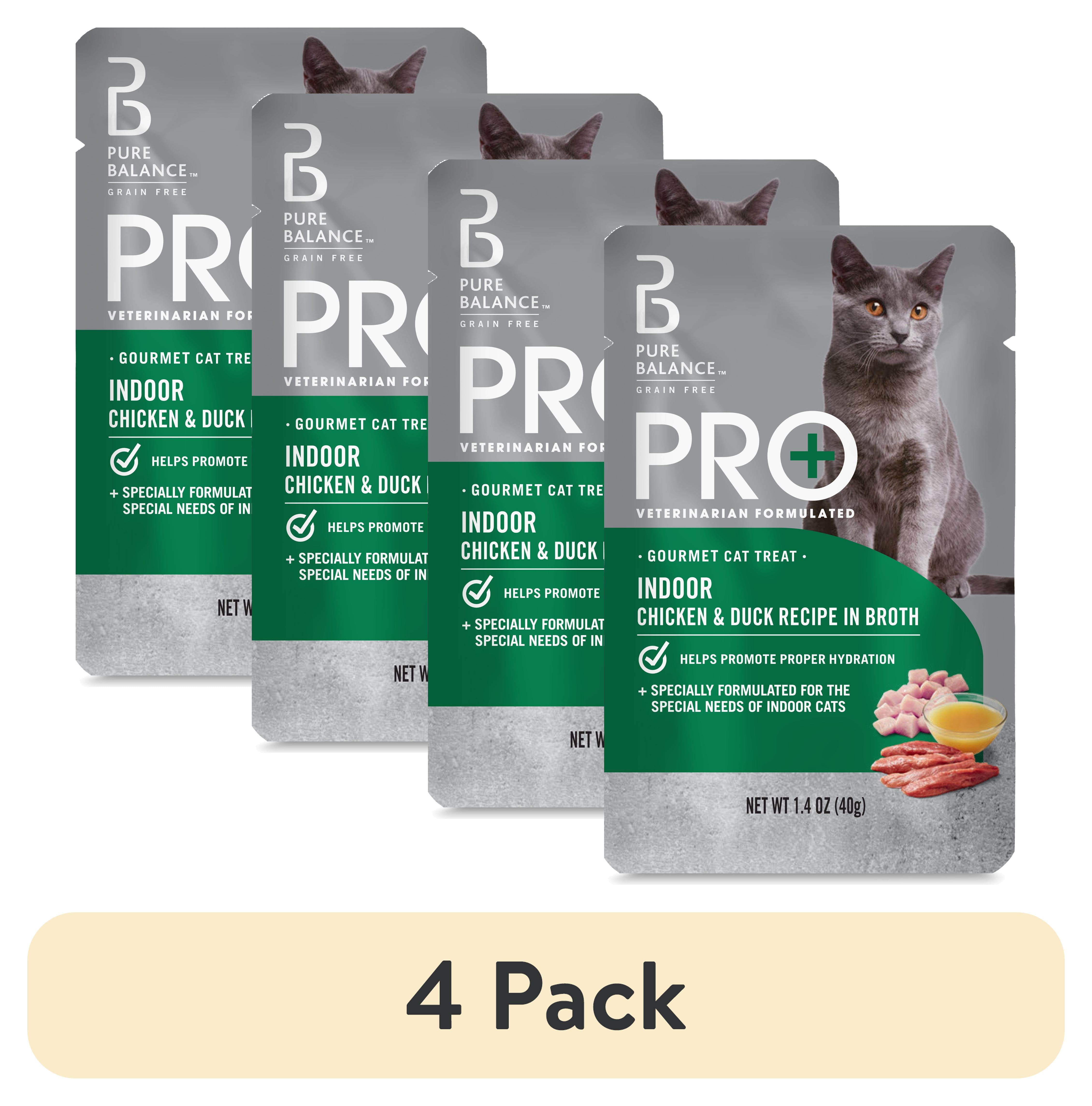 (4 pack) Pure Balance Pro+ Indoor Chicken & Duck Recipe in Broth, 1.4 oz