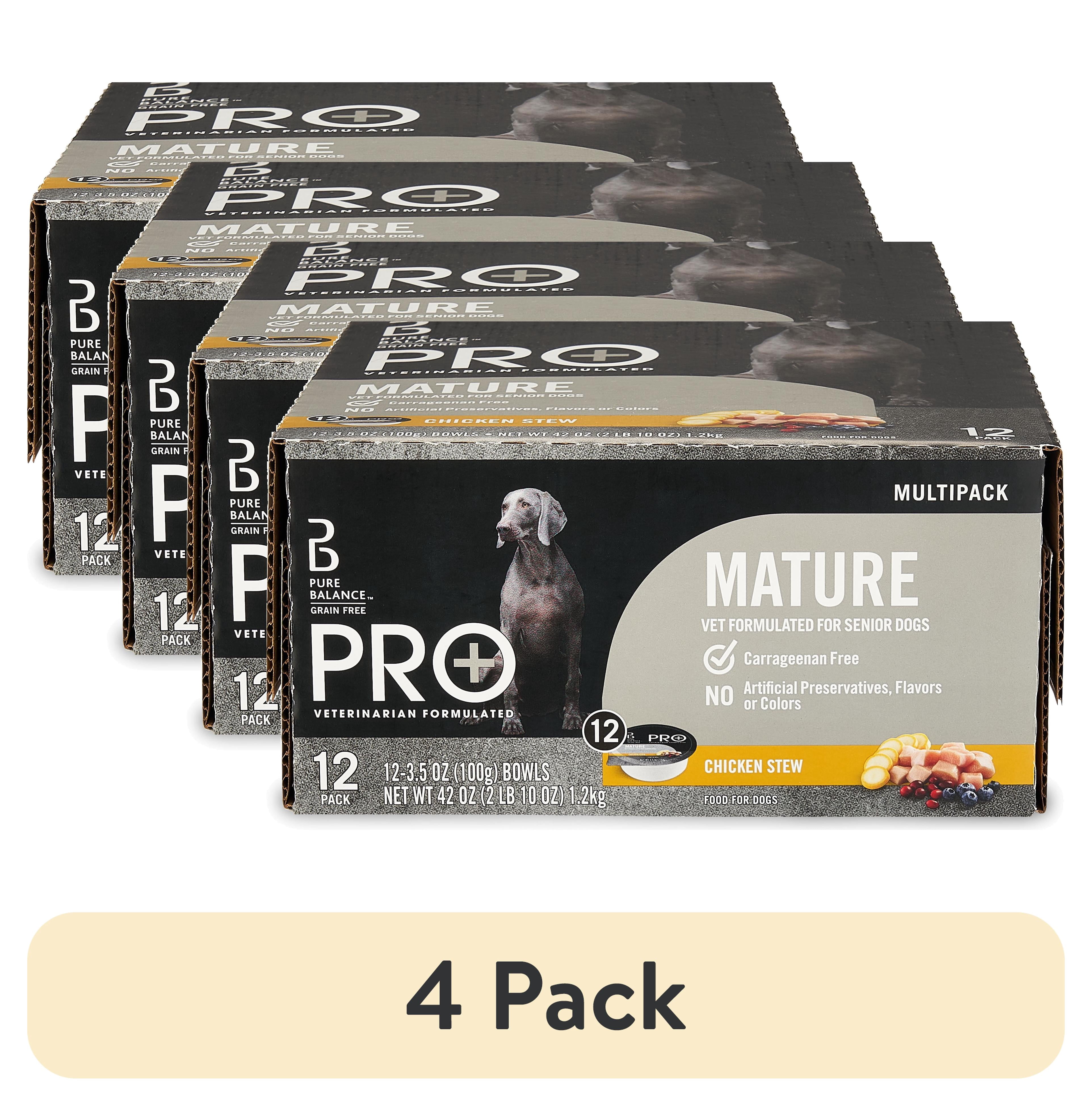 (4 pack) Pure Balance Pro+ Mature Wet Dog Food, 3.5 oz Cup, 12 Pack