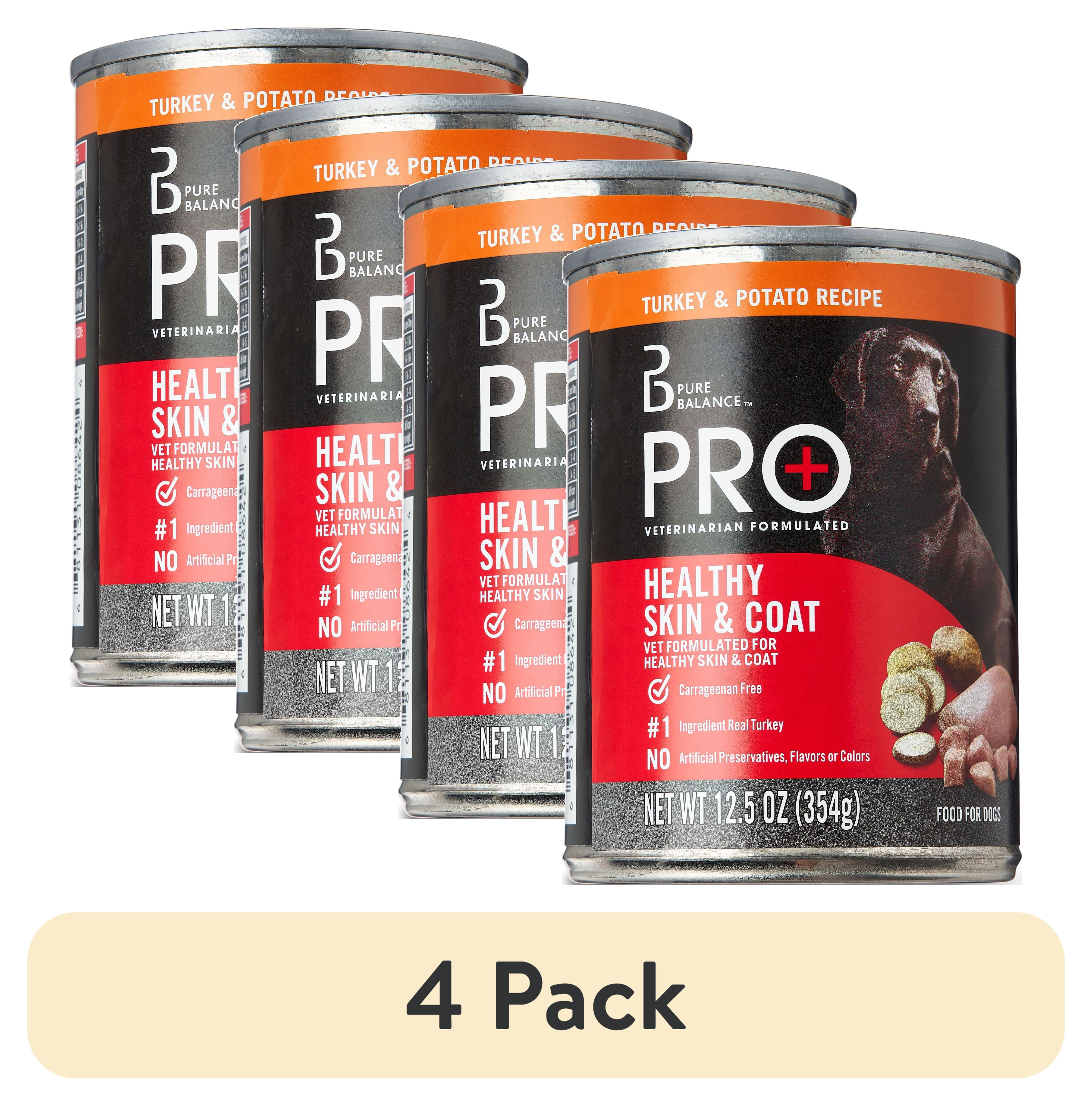 (4 pack) Pure Balance Pro+ Turkey & Potato Recipe Wet Dog Food, 12.5 oz Can
