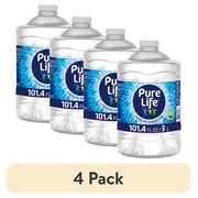 4 pack Pure Life Purified Water, 3 Liter, Single Plastic Jug