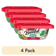 (4 pack) Purina Beneful Freshly Prepared Blends Wet Dog Food with Beef, Carrots, Peas, and Barley, 10 oz Tub