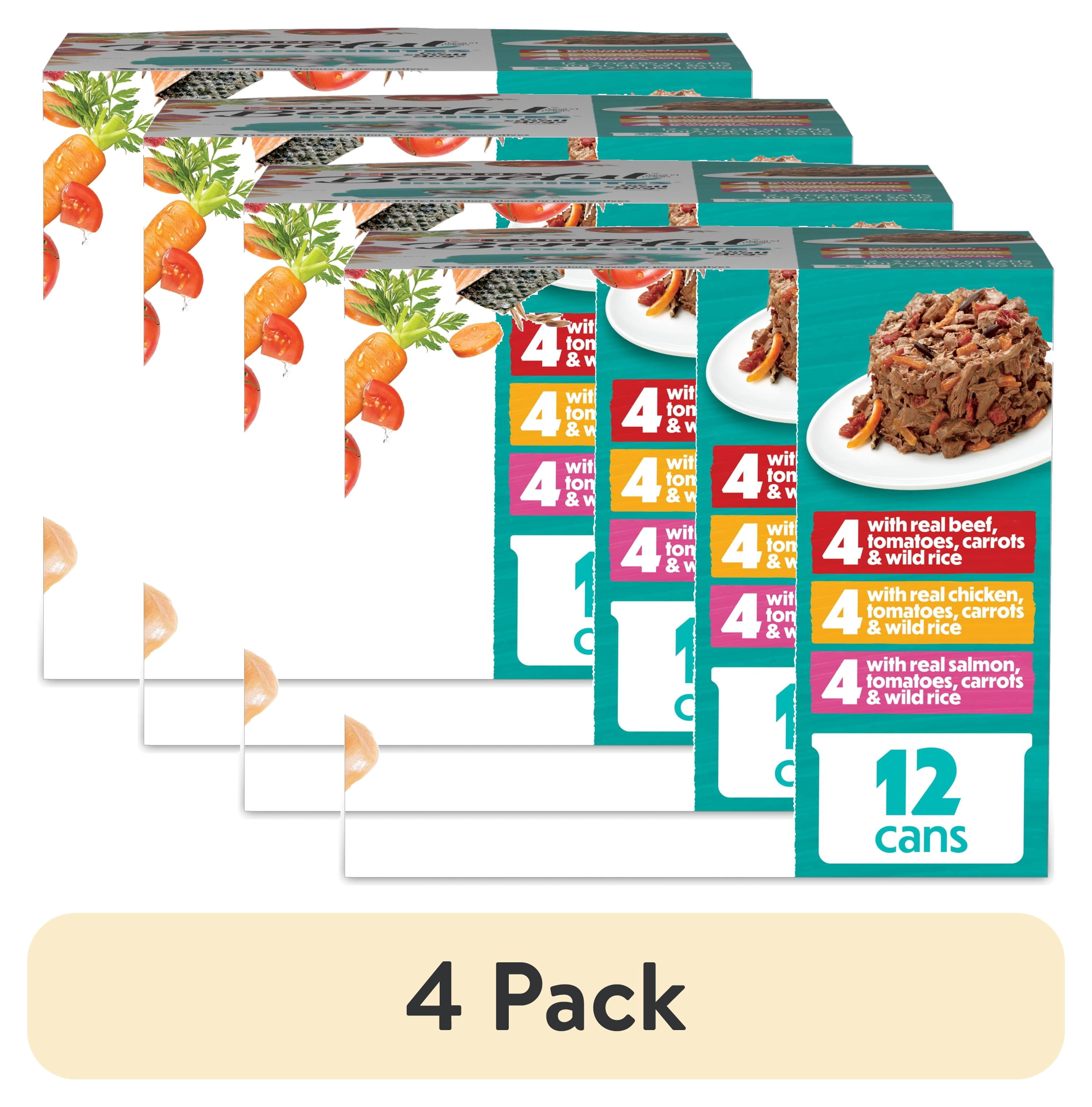 (4 pack) Purina Beneful Small Breed Wet Dog Food Variety Pack, IncrediBites With Real Beef, Chicken and Salmon, 3 oz.