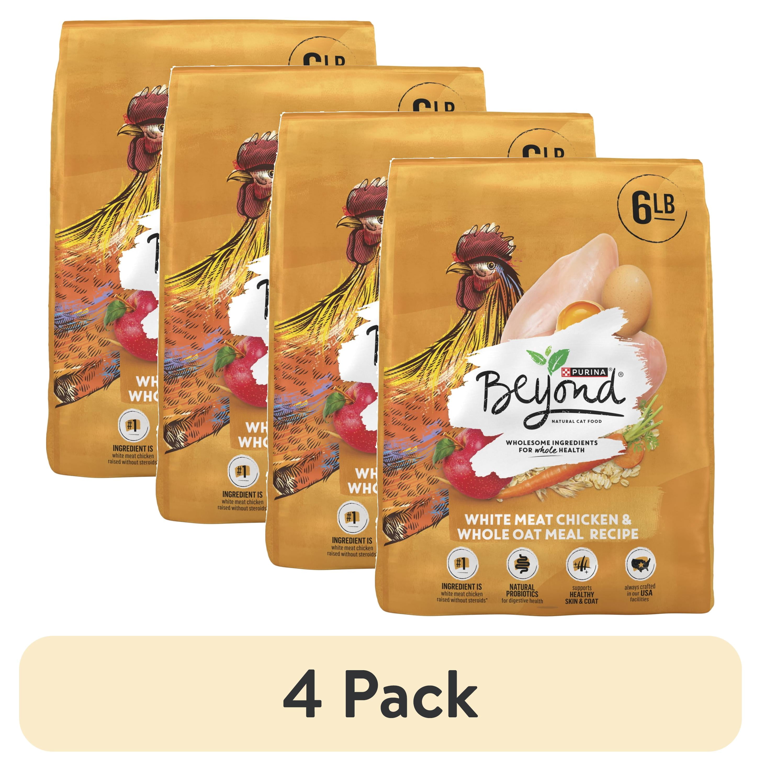 (4 pack) Purina Beyond Natural Dry Cat Food, White Meat Chicken & Whole Oat Meal Recipe, 3 lb Bag