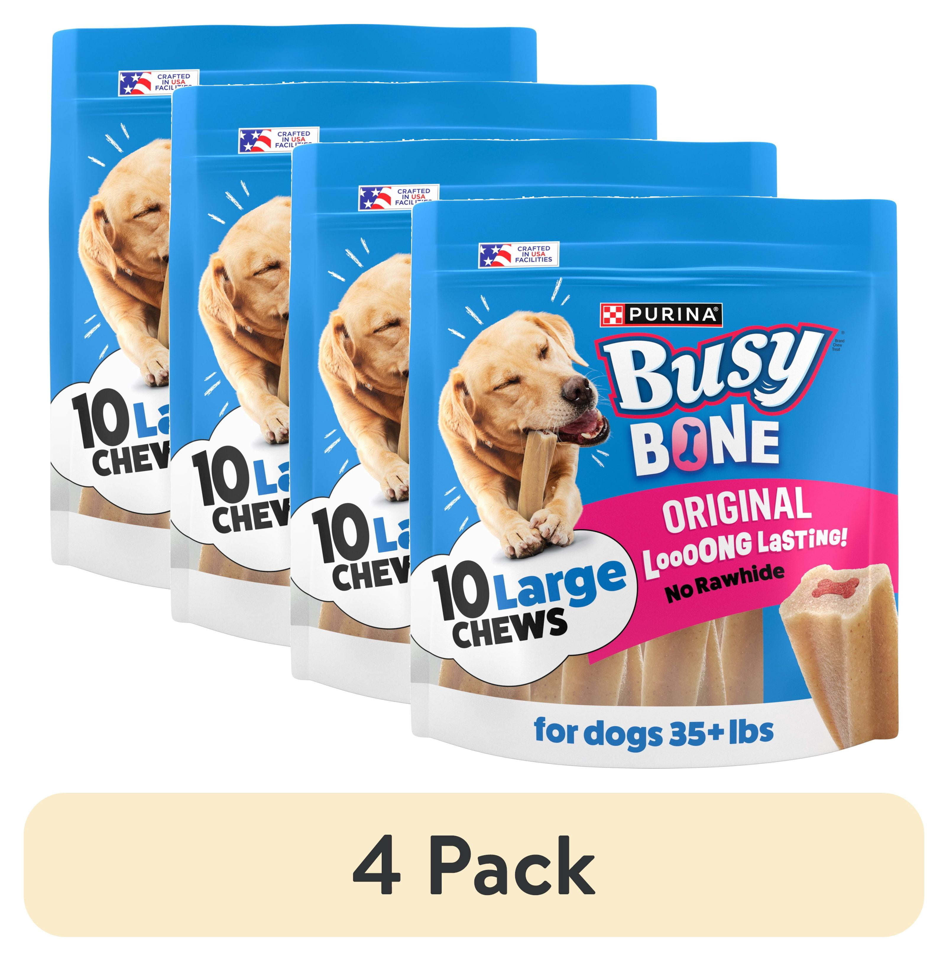 (4 pack) Purina Busy Bone Original Chew Large Dog Chew Treats, 35 oz.