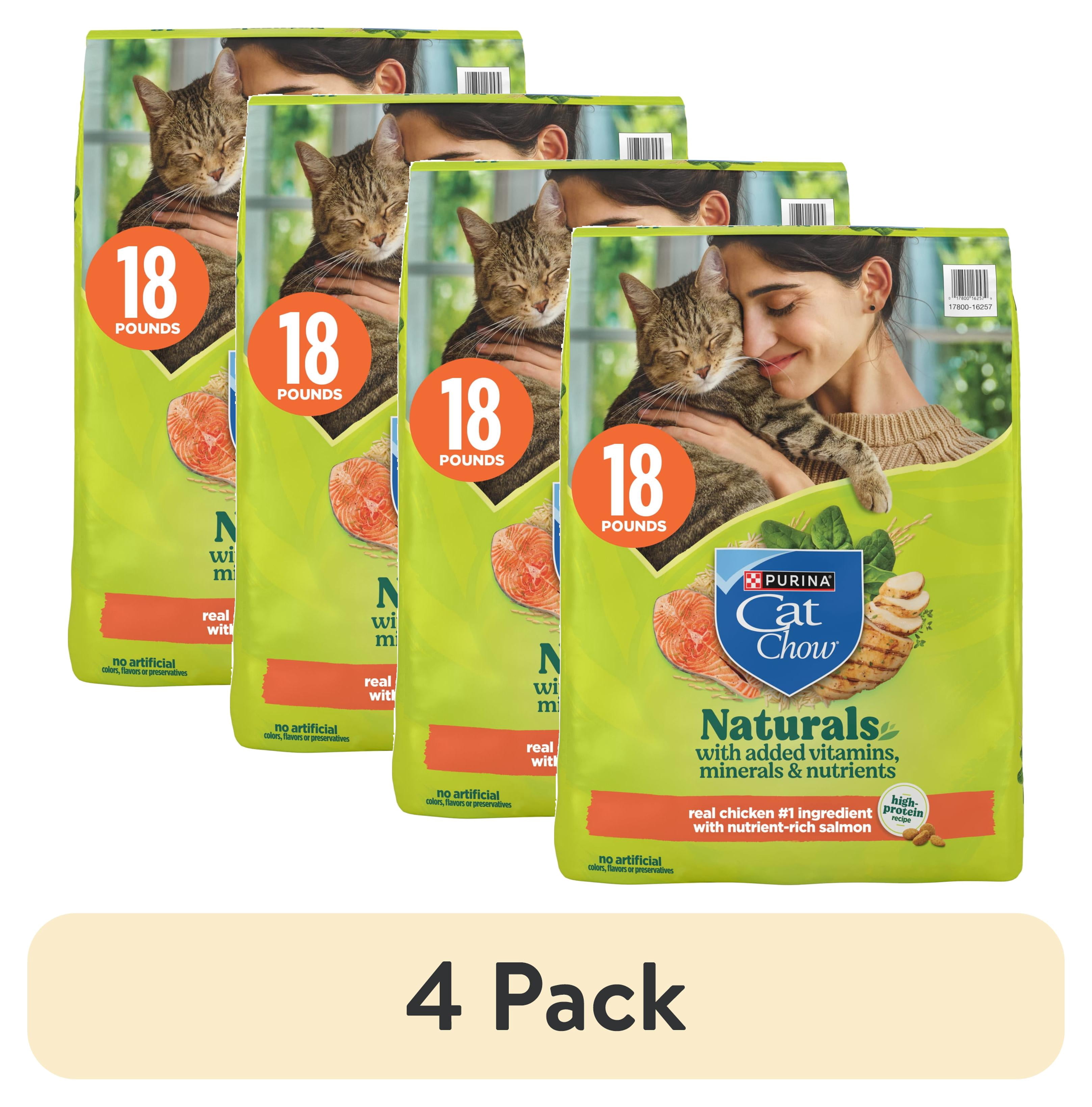 (4 pack) Purina Cat Chow Naturals Chicken Flavor Dry Cat Food, 18 lb Bag
