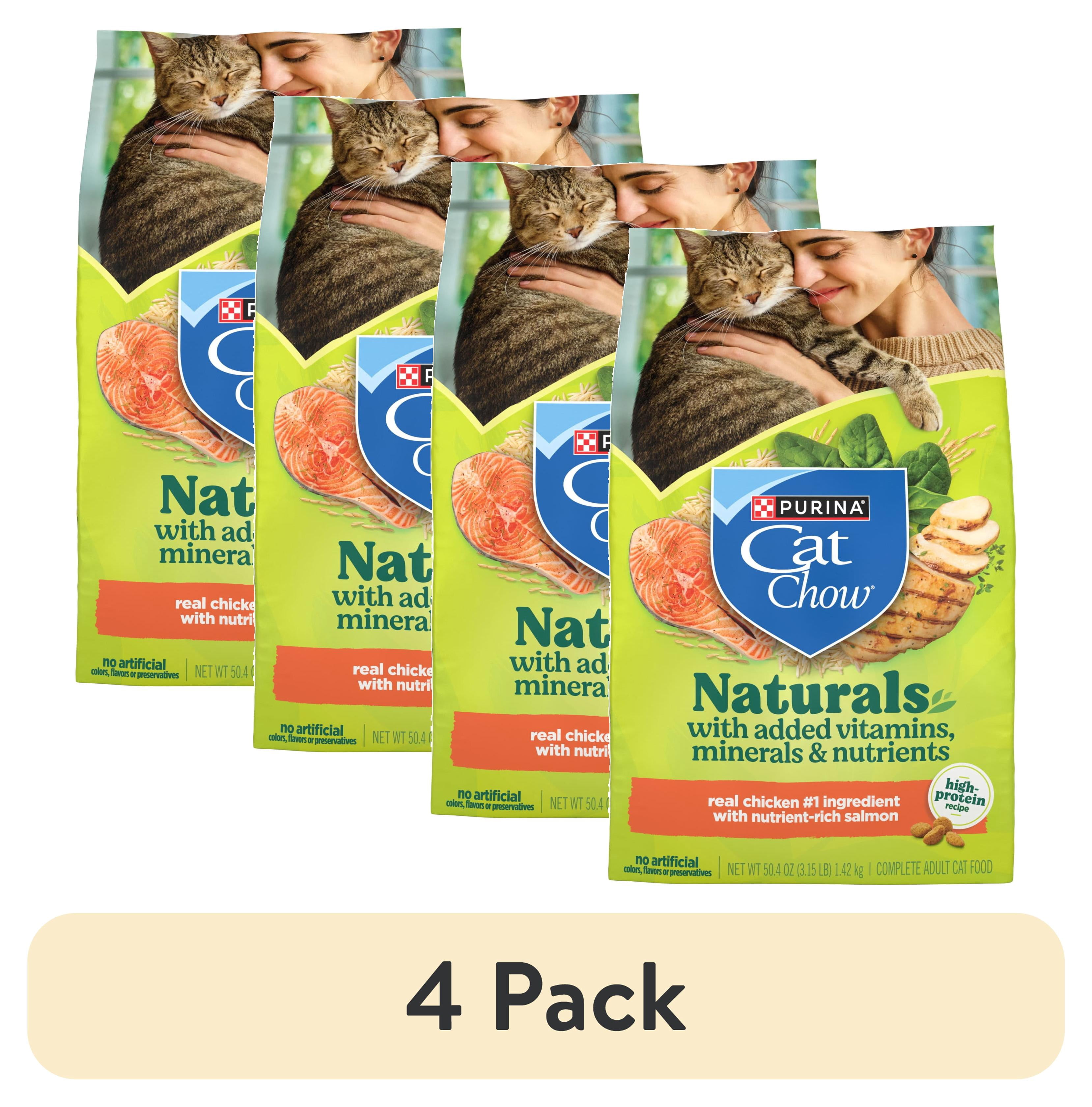 (4 pack) Purina Cat Chow Naturals Chicken Flavor Dry Cat Food, 3.15 lb Bag, 4 Pack