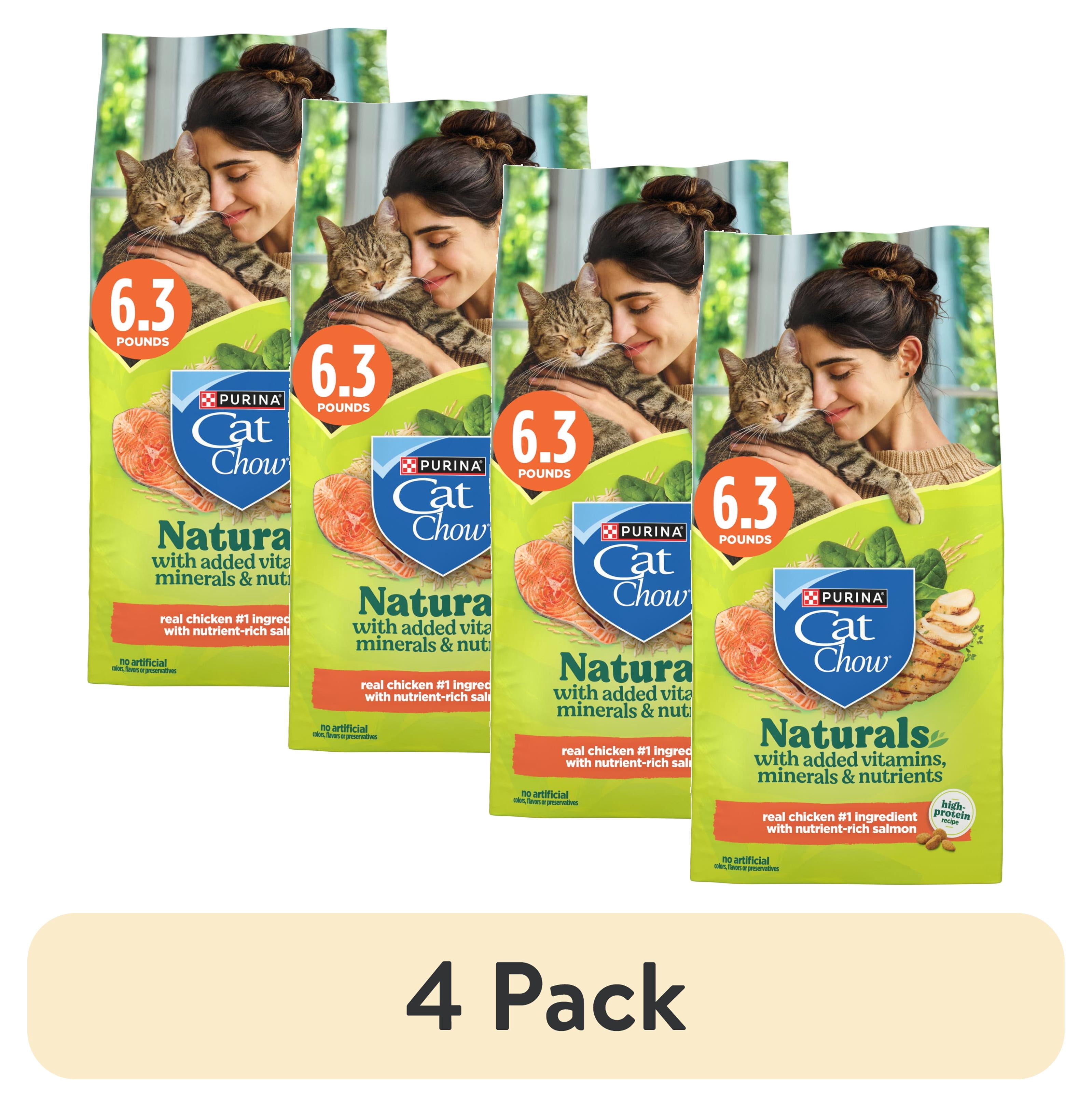 (4 pack) Purina Cat Chow Naturals with Real Chicken Dry Cat Food, 6.3 lb.