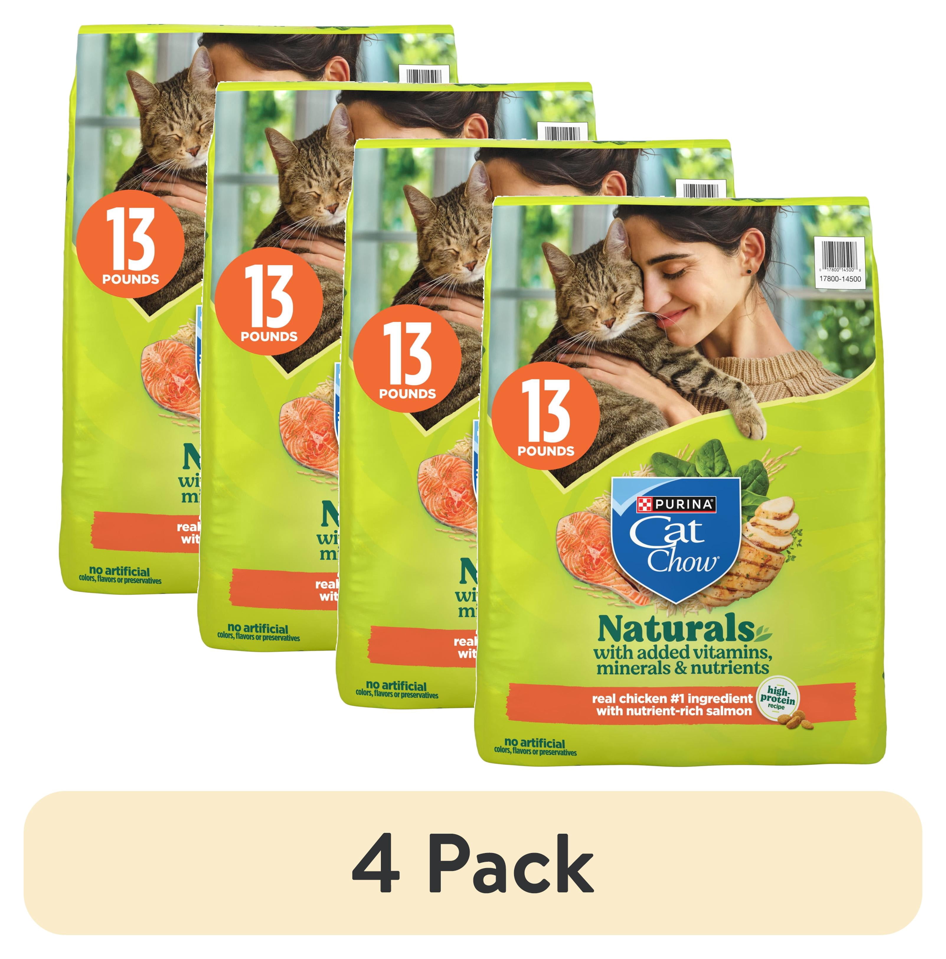 (4 pack) Purina Cat Chow Naturals Chicken Flavor Dry Cat Food, 13 lb Bag