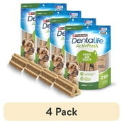 4 pack Purina DentaLife ActivFresh Mini Dog Treats Dental Chews with Chicken, 6.1 oz Pouch, 21 Chews