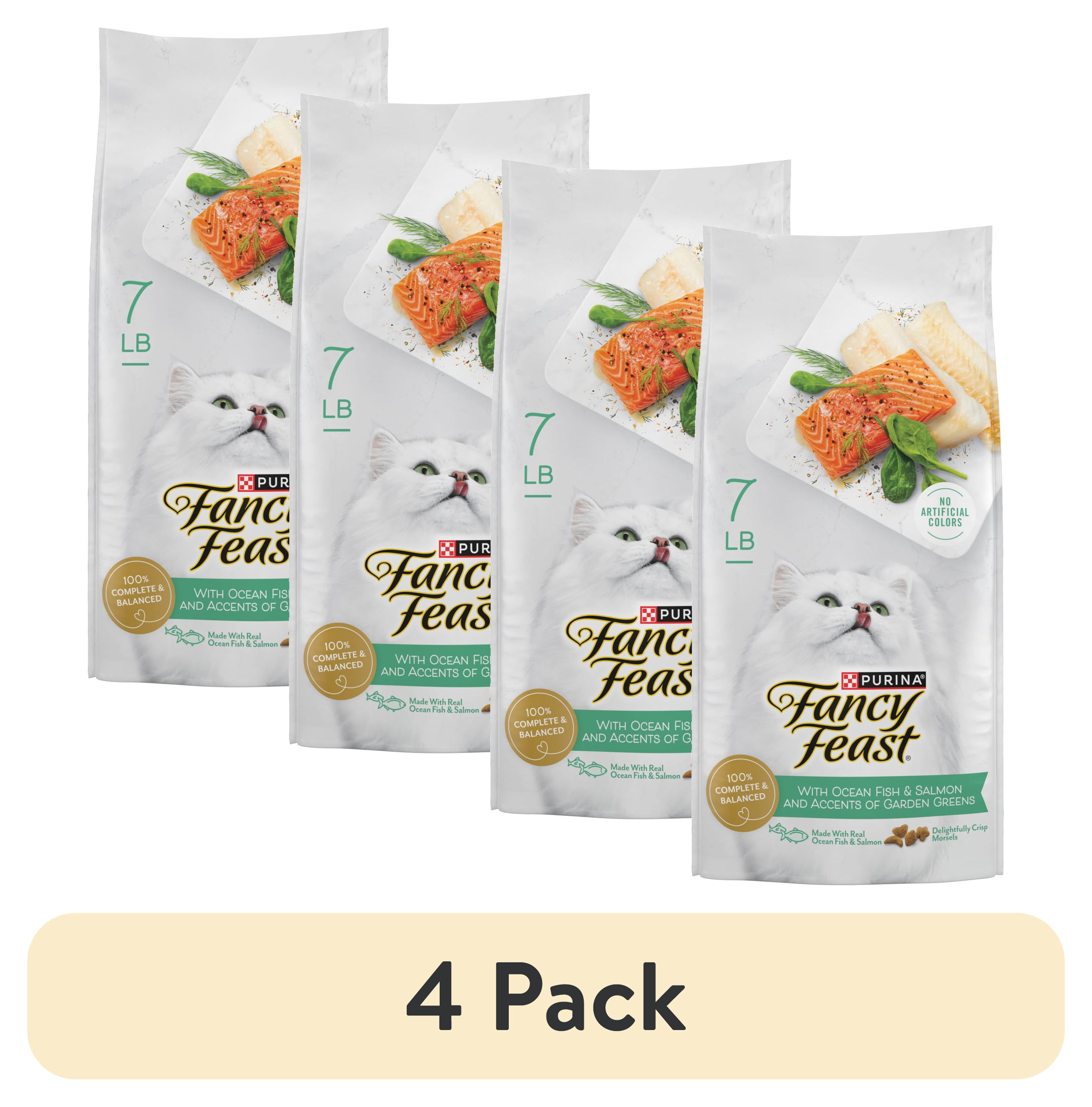 (4 pack) Purina Fancy Feast Dry Cat Food with Ocean Fish and Salmon, 7 lb Bag