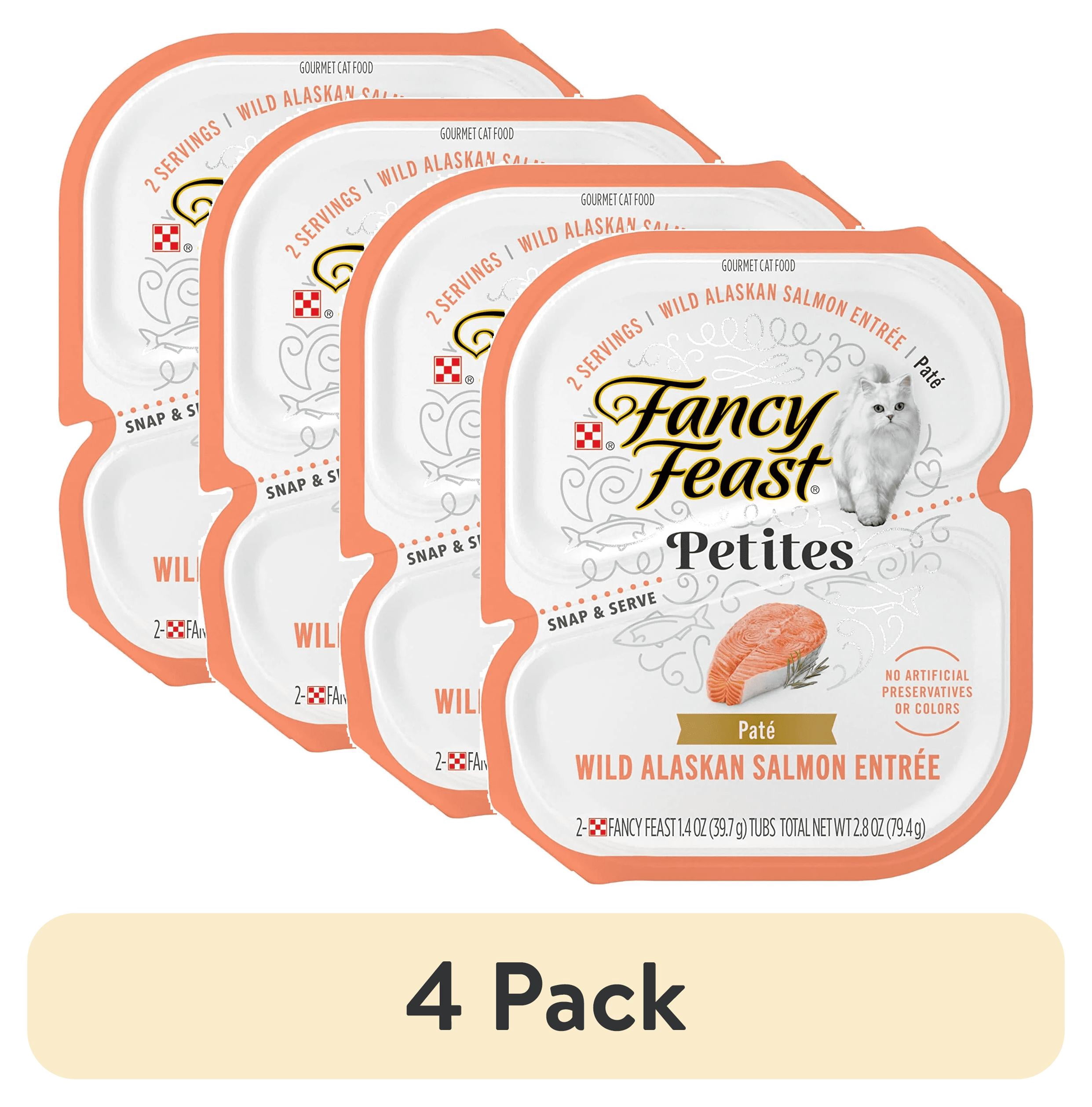 (4 pack) Purina Fancy Feast Petites Wild Alaskan Salmon Entrée Gourmet Wet Cat Food Pate