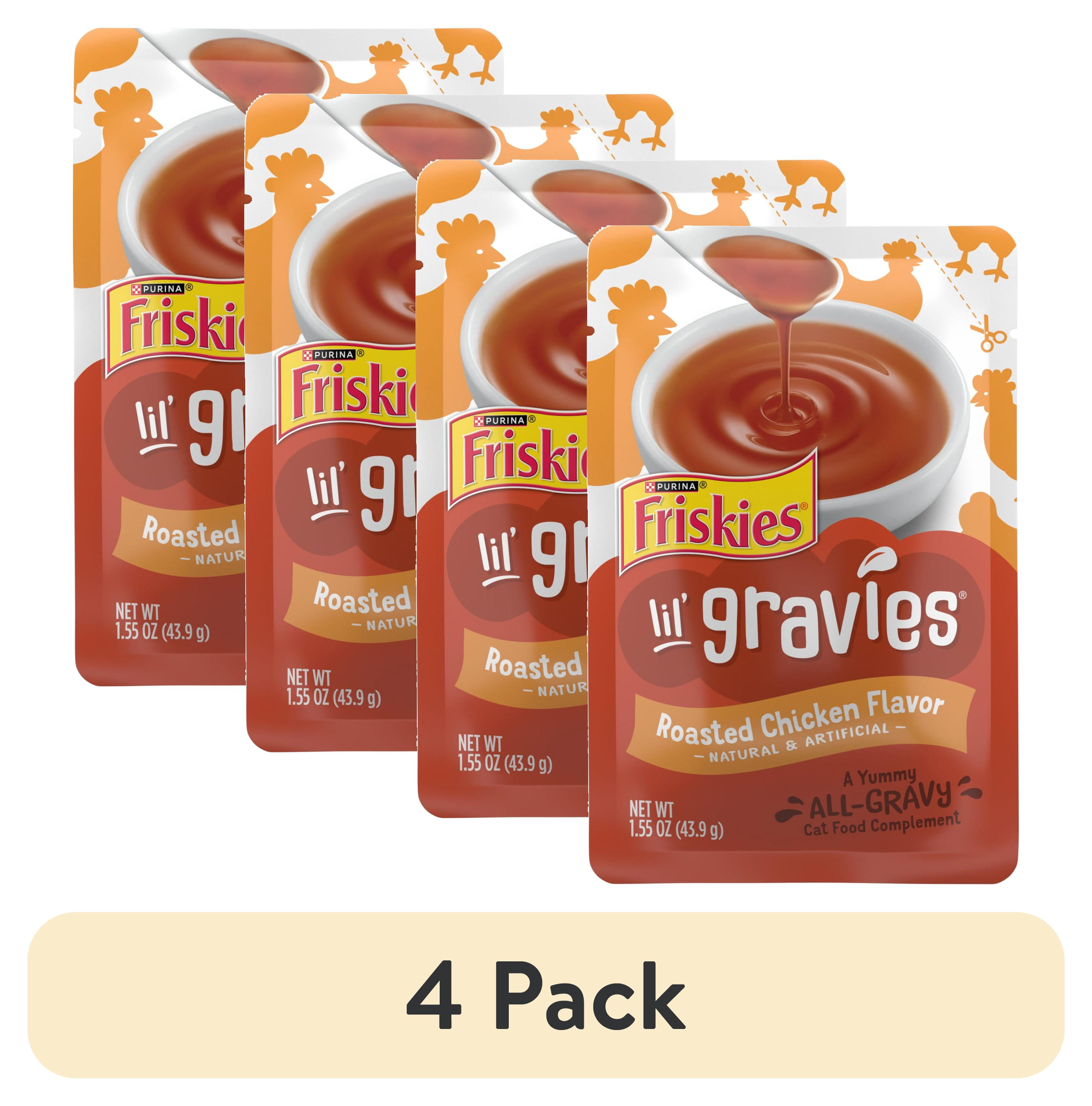 (4 pack) Purina Friskies Lil Gravies Roasted Chicken Flavor Gravy, Wet Cat Food, 1.55 oz. Pouch