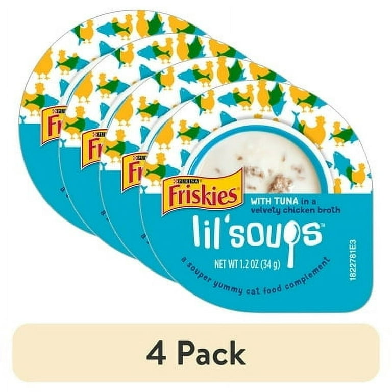 Friskies Natural Grain-Free Lil' Soups With Tuna In Chicken Broth Cat Food Compliment Friskies Natural Grain-Free Lil' Soups With Tuna In Chicken Broth Cat Food Compliment