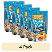 (4 pack) Purina Friskies Party Mix Cat Treats, Lobster and Mac 'N' Cheese, 6 oz Bag