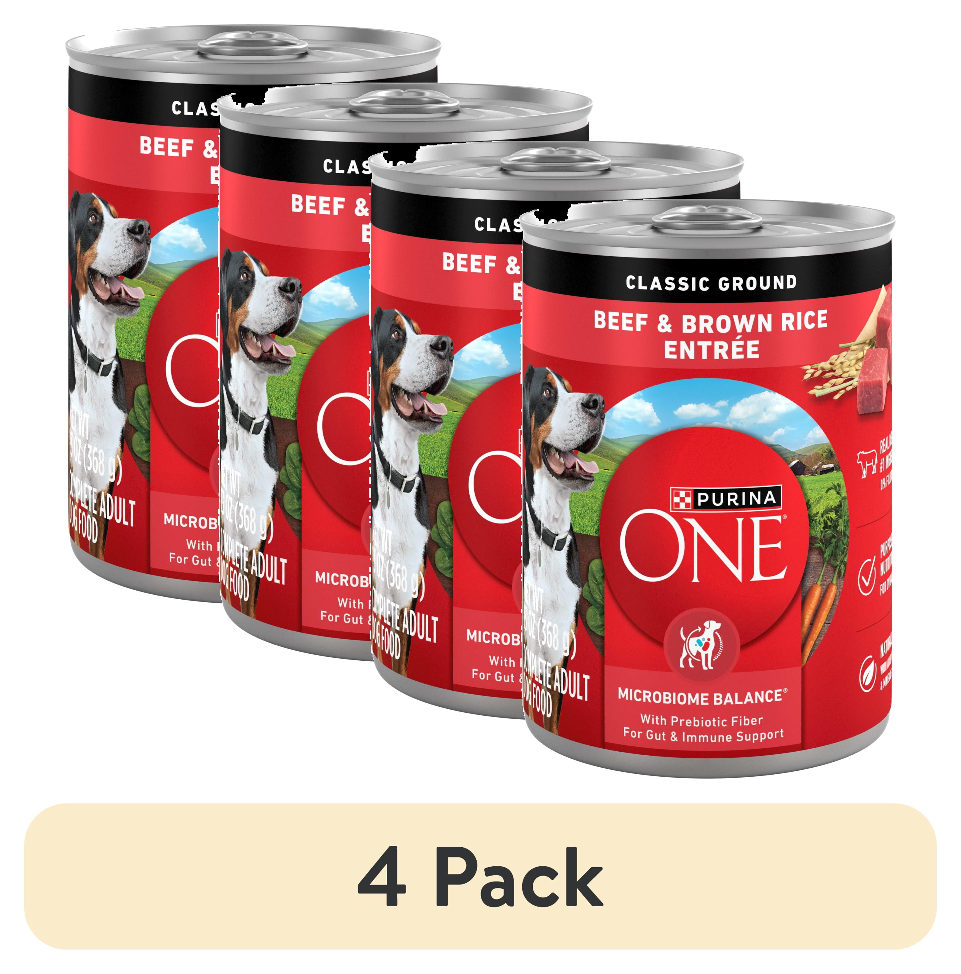 (4 pack) Purina ONE Natural Wet Dog Food, High Protein Soft Beef ...