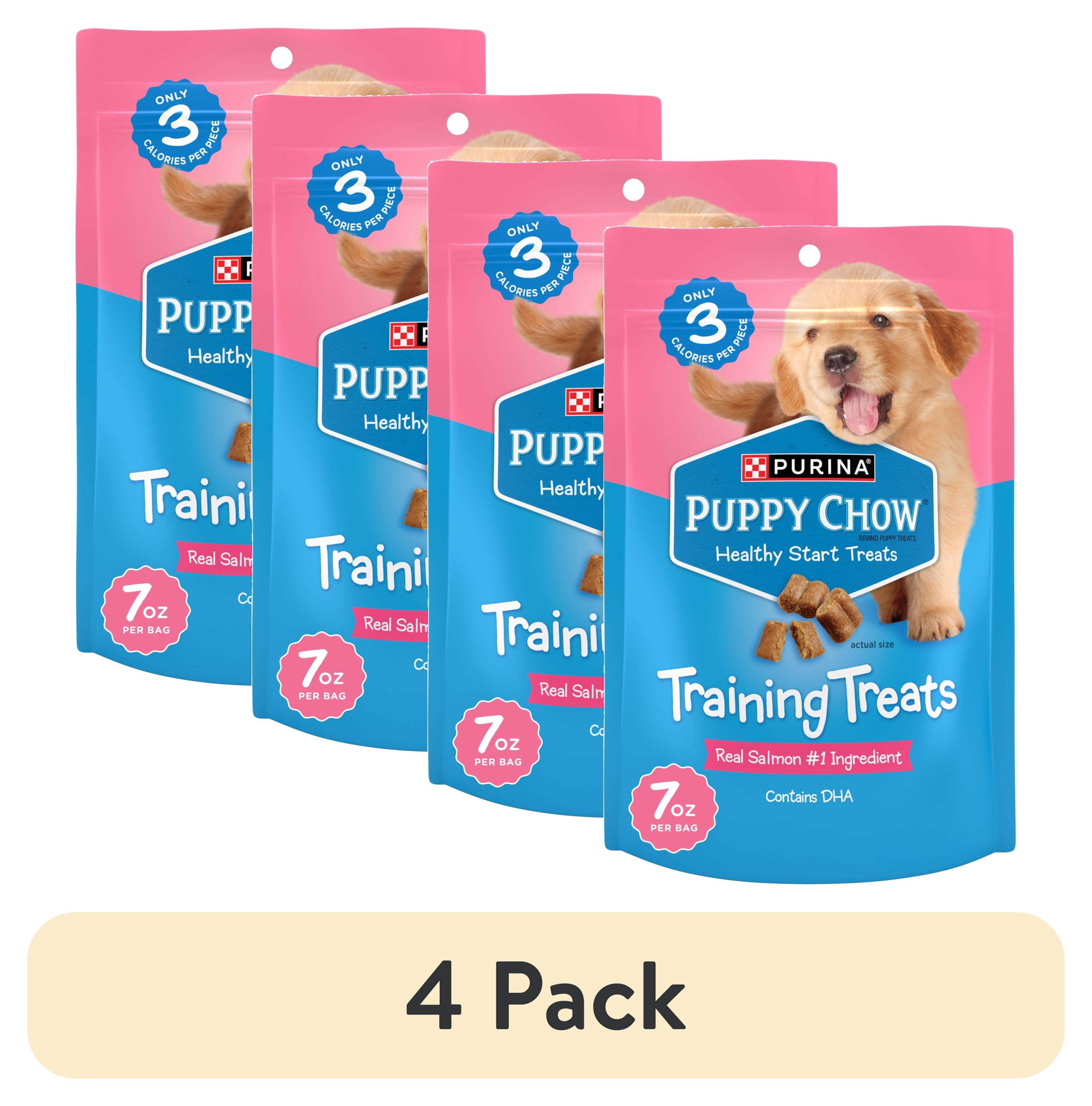 (4 pack) Purina Puppy Chow Dog Training Treats, Healthy Start with Real Salmon, 7 oz Pouch